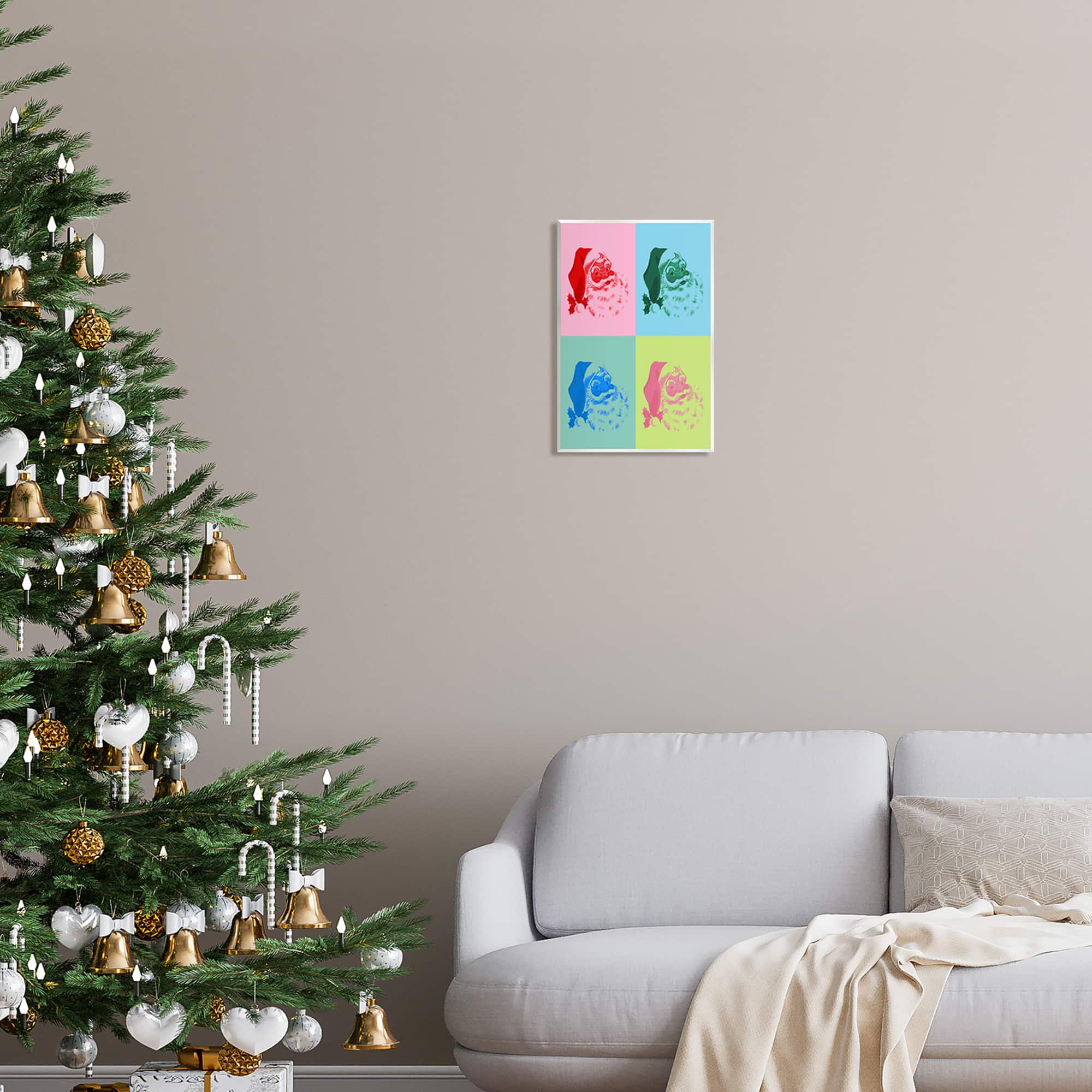 Stupell Industries Pop Style Christmas Santa Wall Plaque Art
