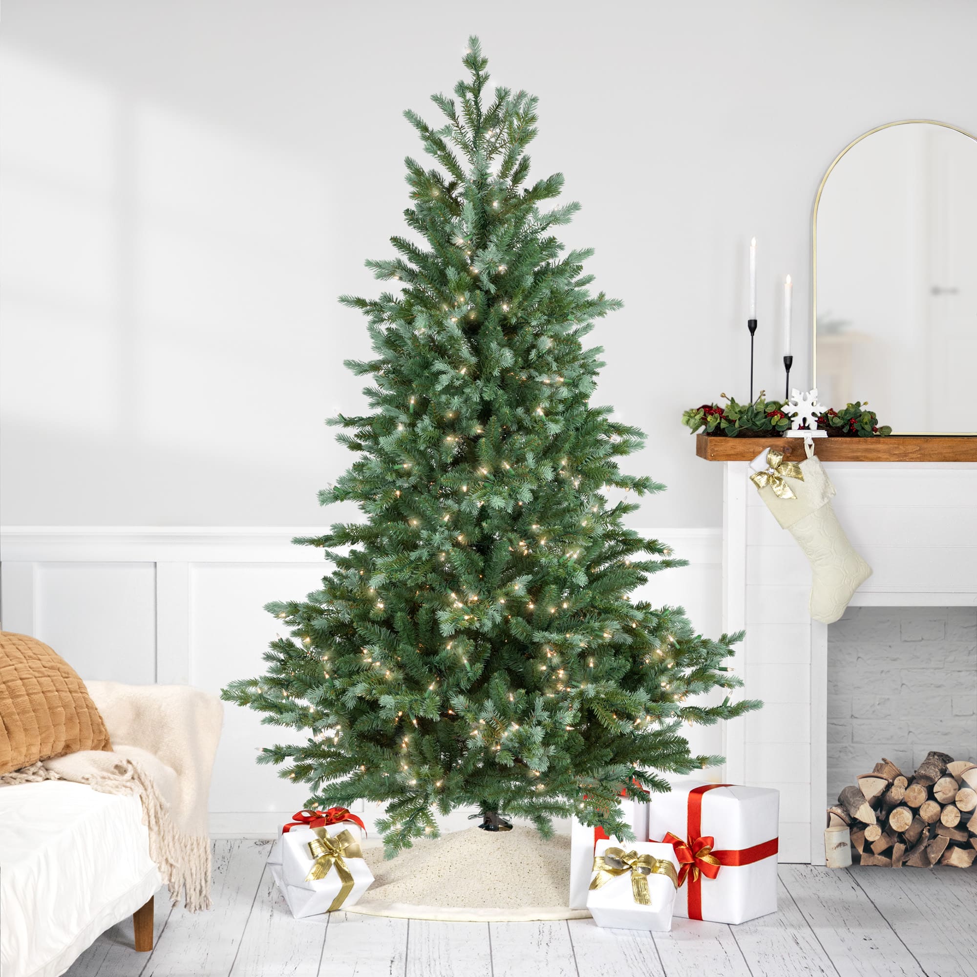 6Ft Pre-Lit Blue Spruce Medium Artificial Christmas Tree, Clear Lights By Northlight in Green | 6 ft | Michaels®