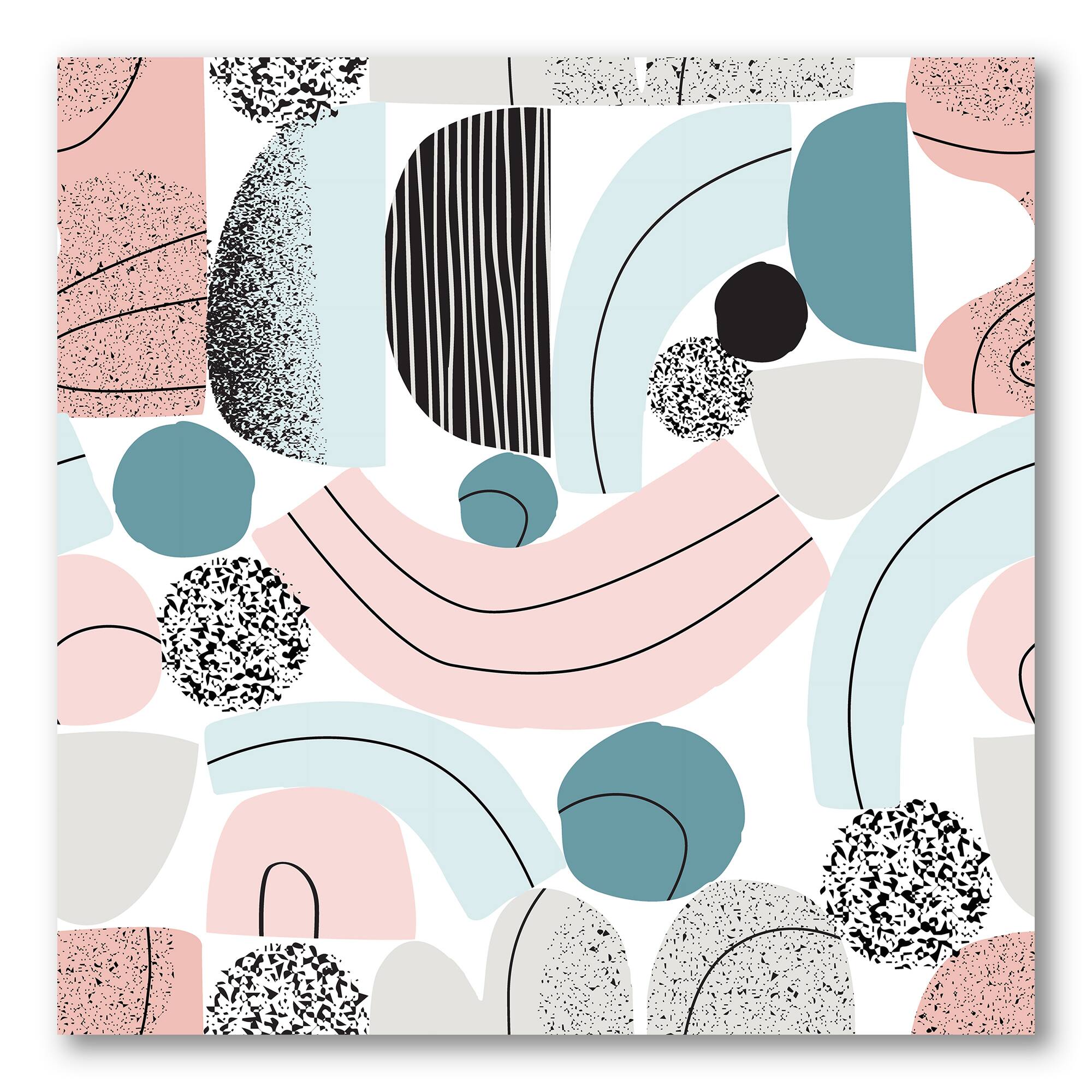 Designart - Colorful Art Collage In Pastel Colors - Modern Canvas Wall Art Print