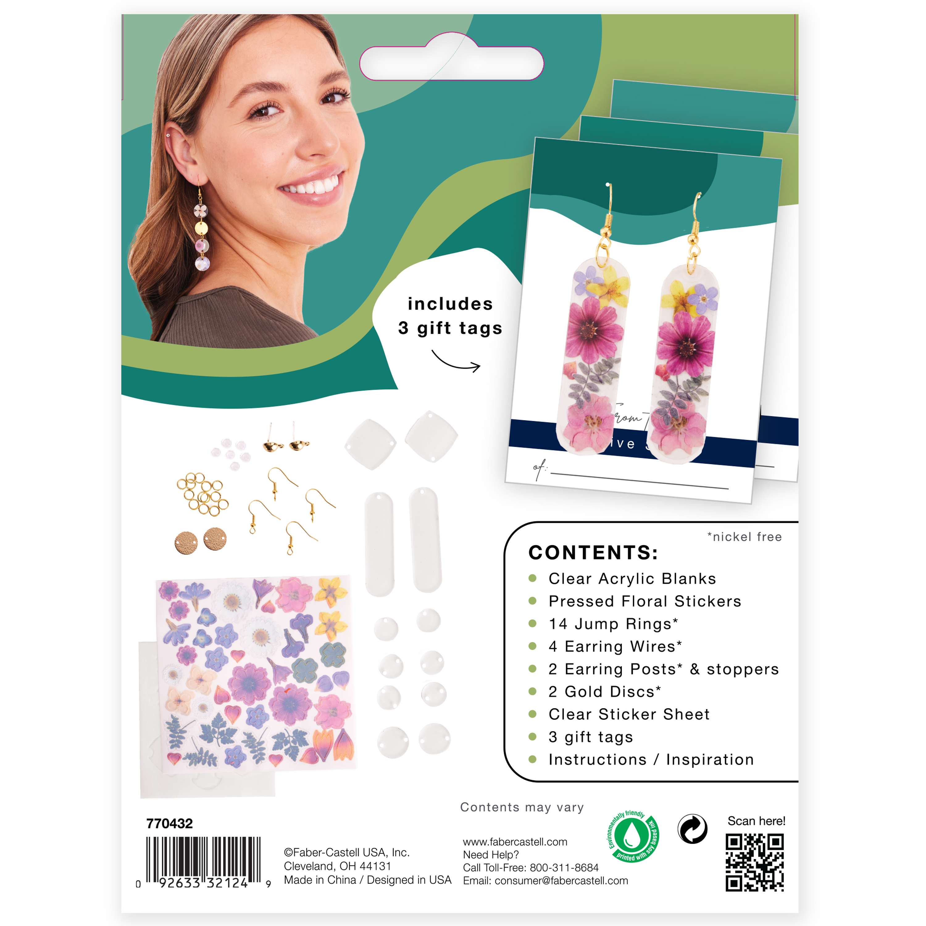 Faber-Castell® Pressed Floral Acyrlic Earings