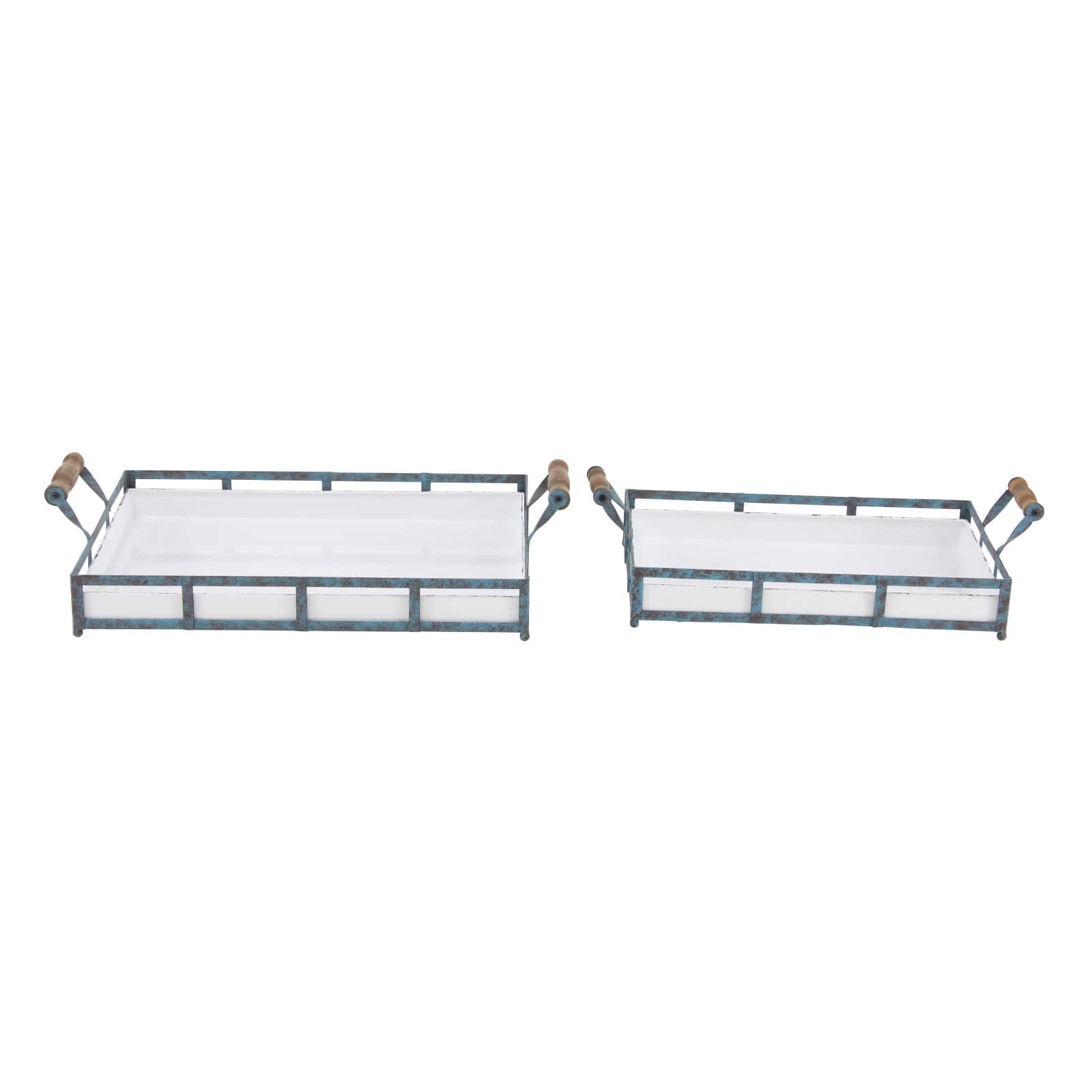 Blue Metal Farmhouse Tray Set