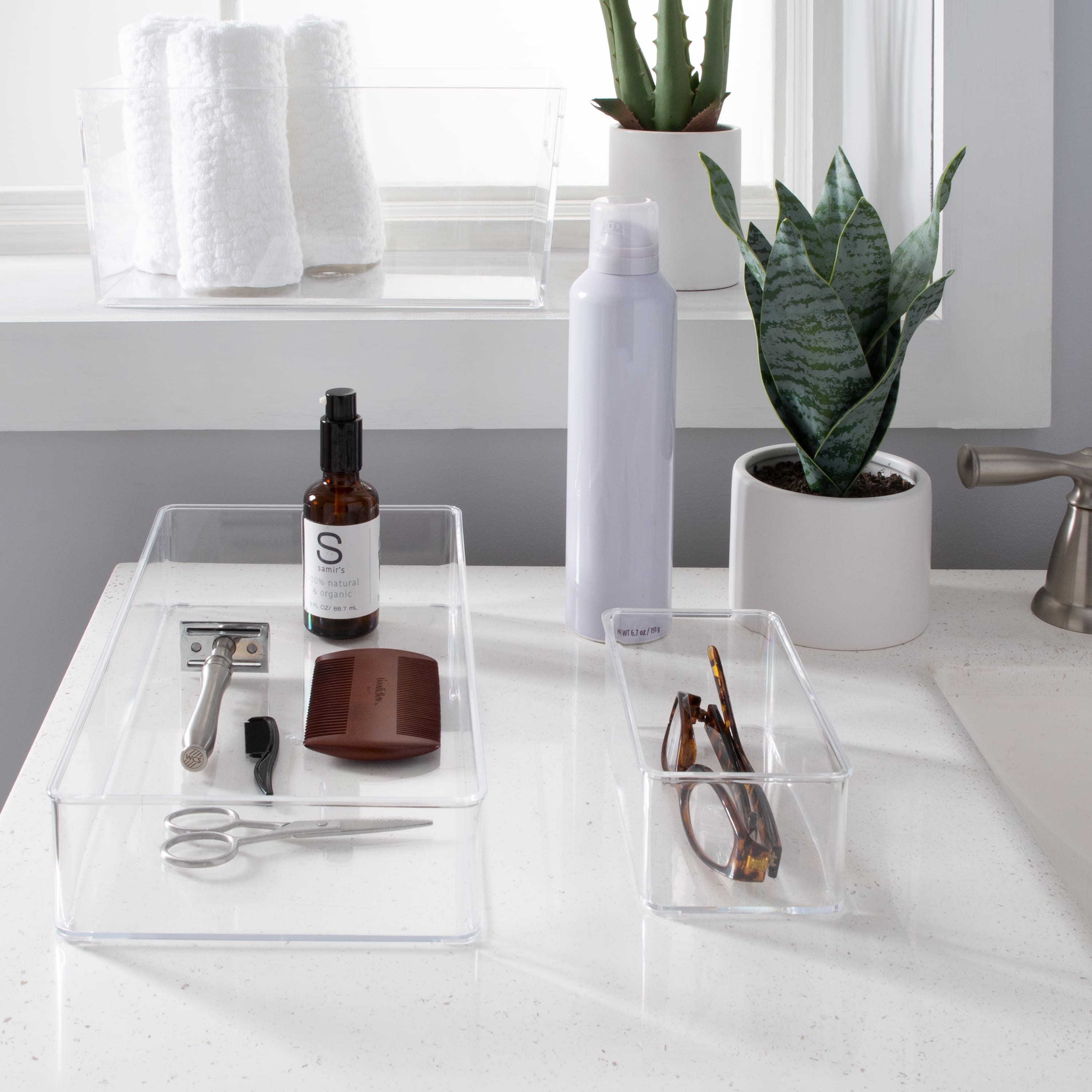 Simplify Medium Rectangular Clear Drawer Organizer