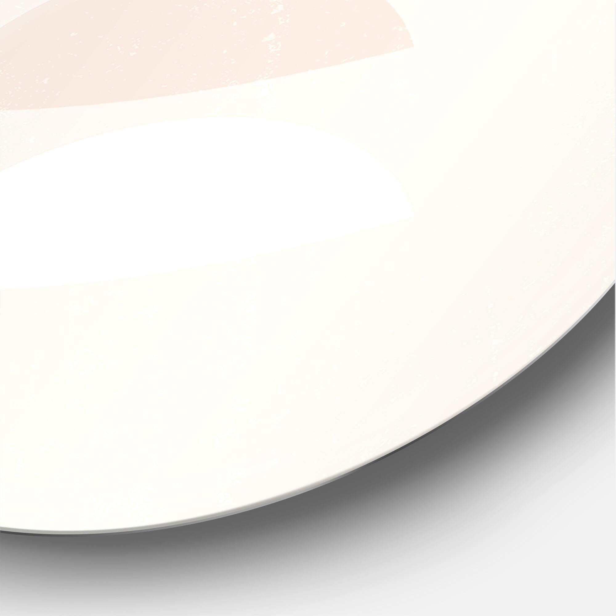 Designart - Abstract Sun & Moon Geometrics In Terracotta II - Modern Metal Circle Wall Art