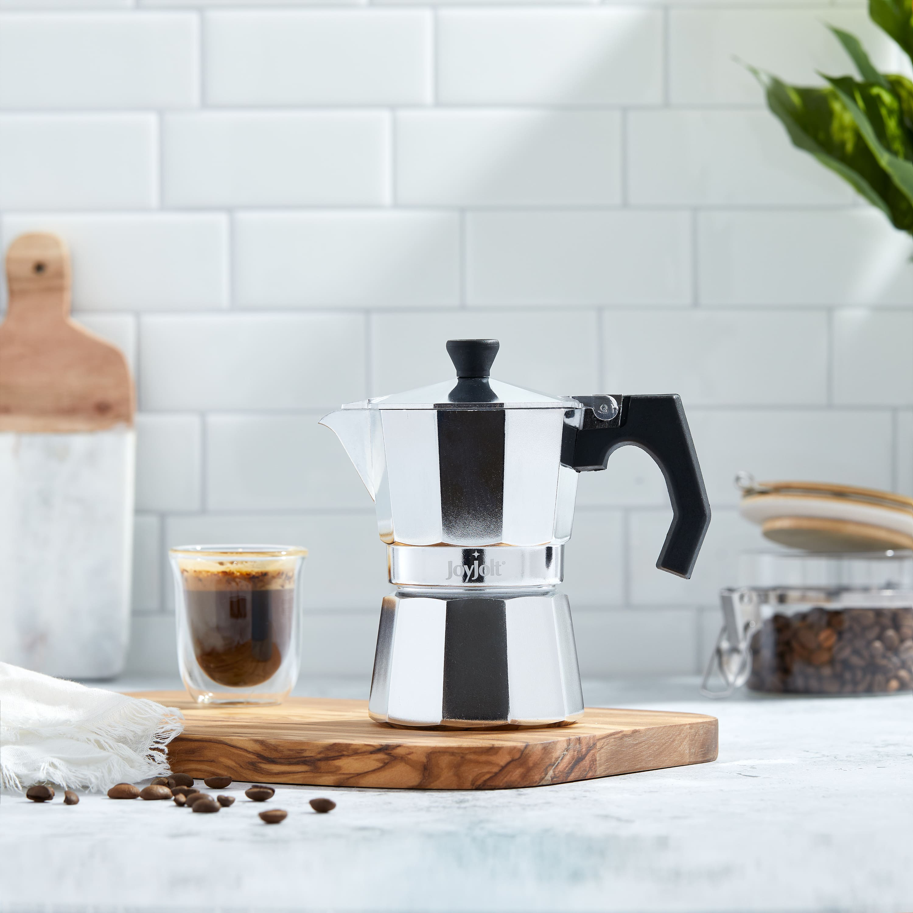 JoyJolt® Italian Moka Pot Cup Stovetop Aluminum Espresso Maker