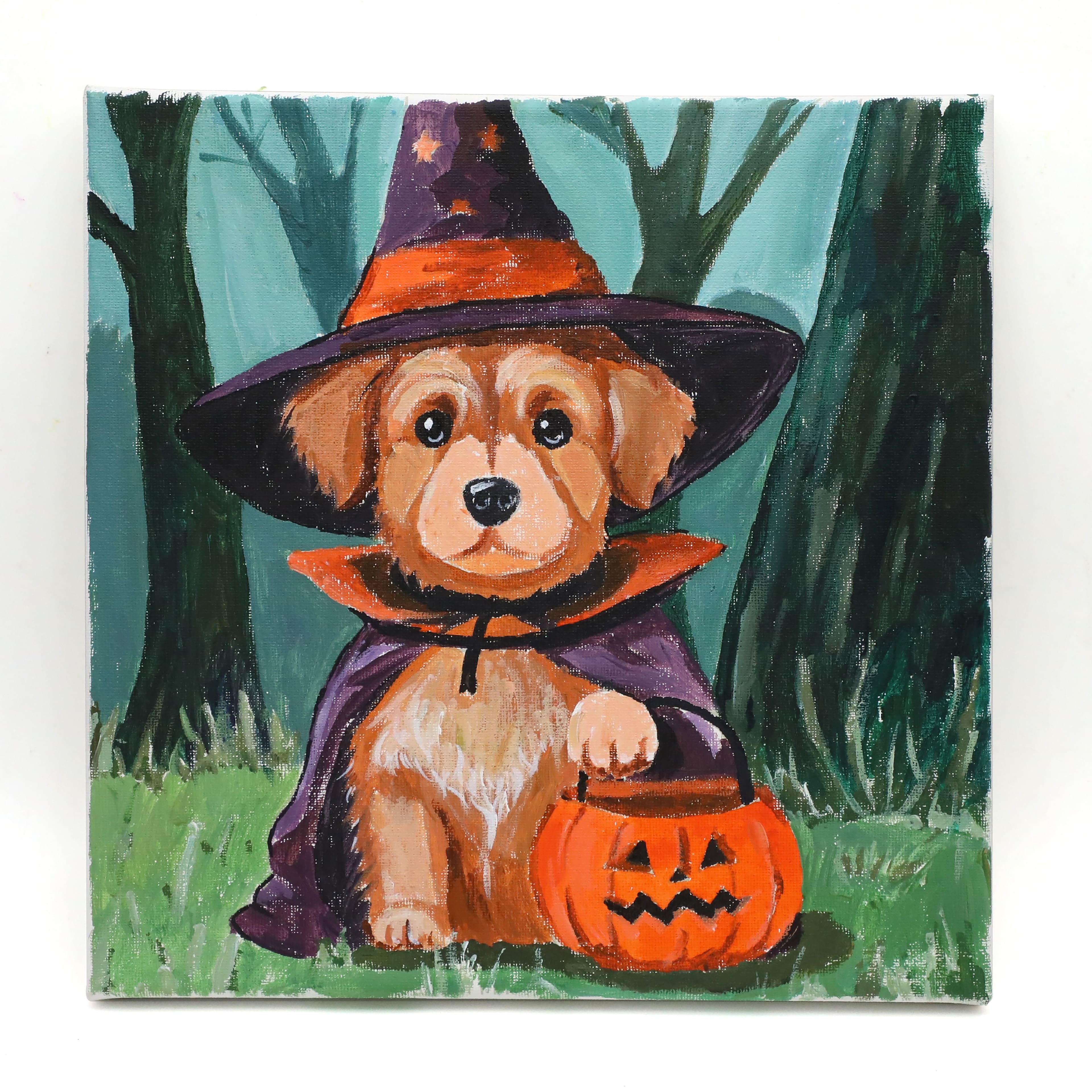 11" x 11" Trick or Treat Dog Canvas Painting Kit by Craft Smart®
