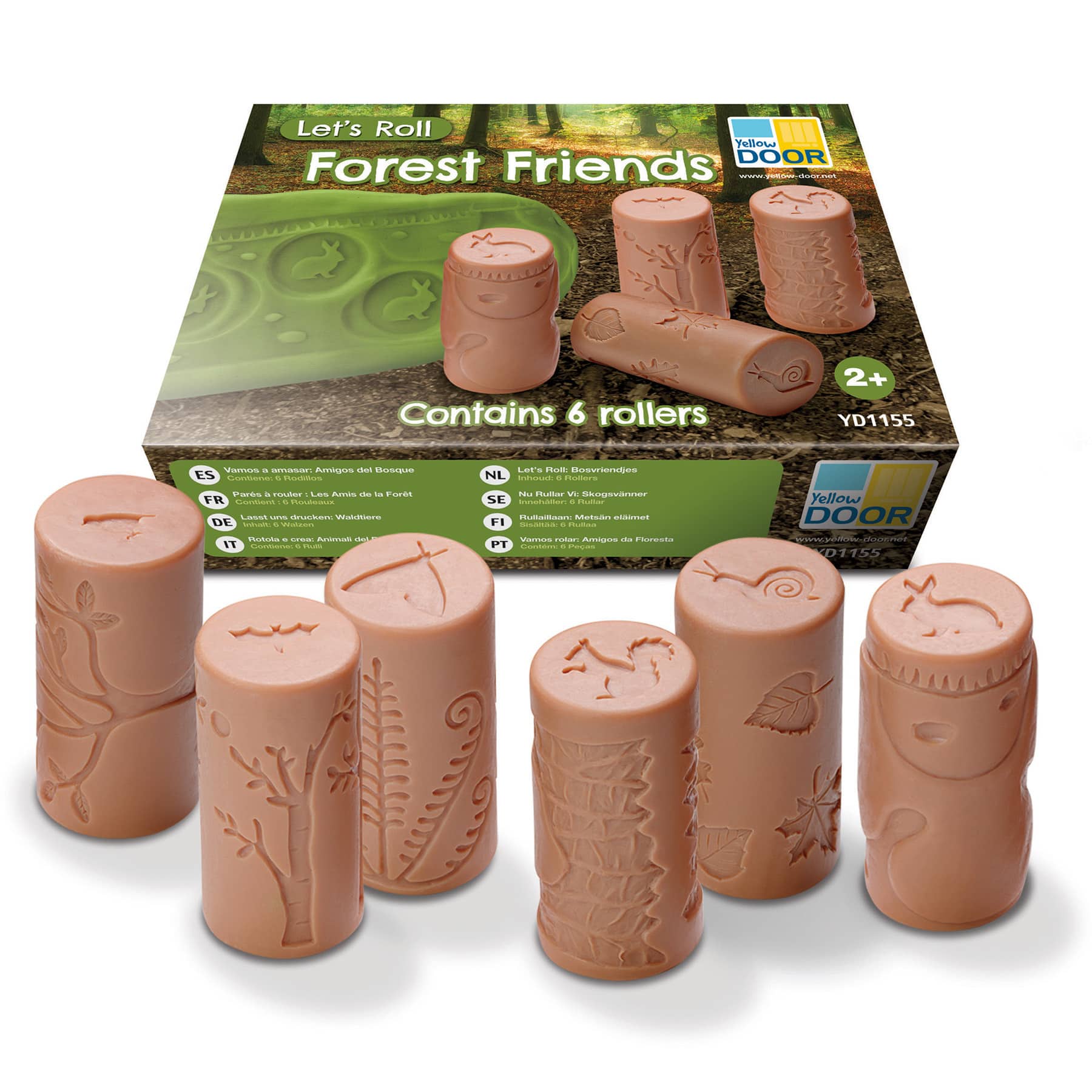 Yellow Door 3" Brown Let's Roll Forest Friends Rollers Set