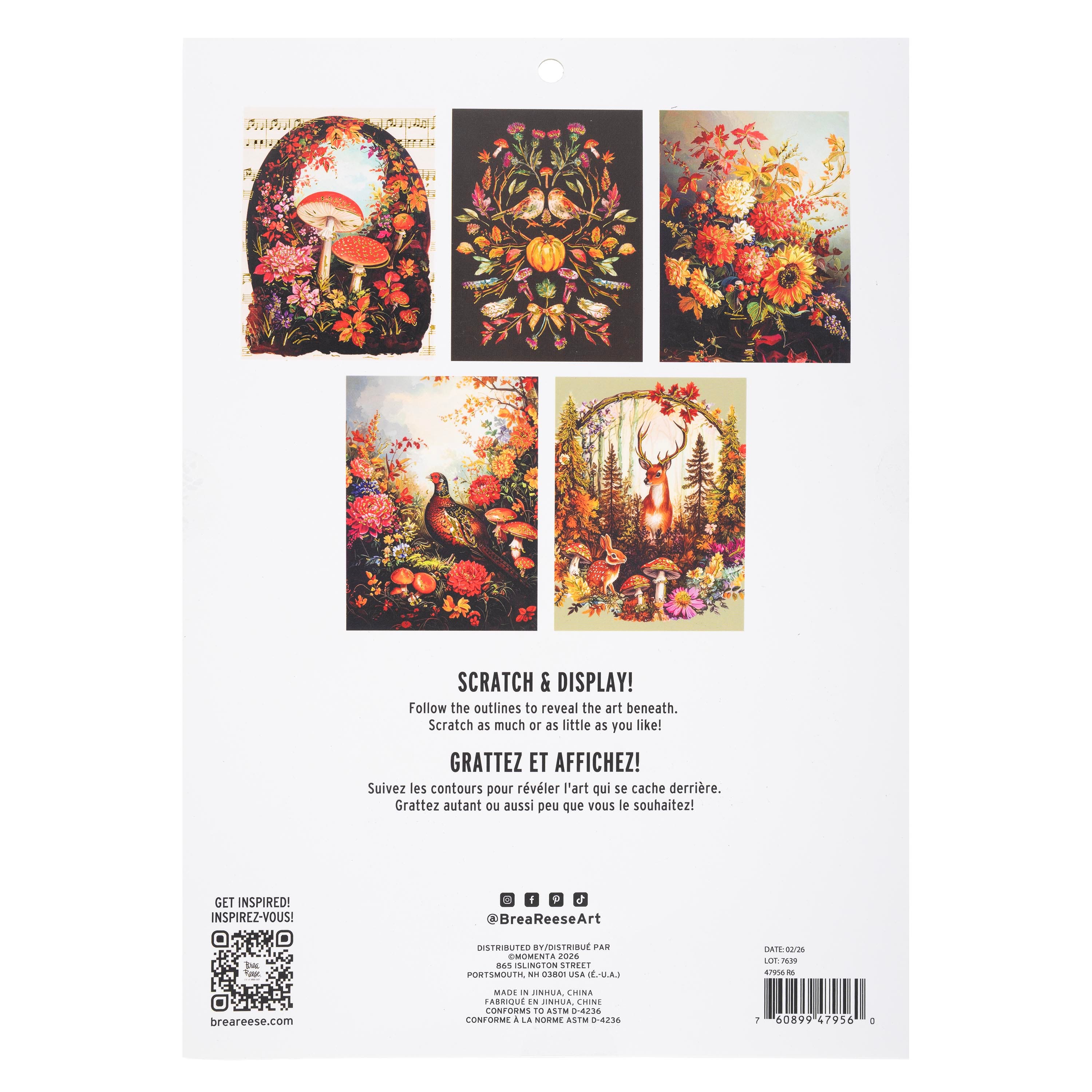 Brea Reese® 9" x 12" Florals in the Fall Scratch Art Paper Pad