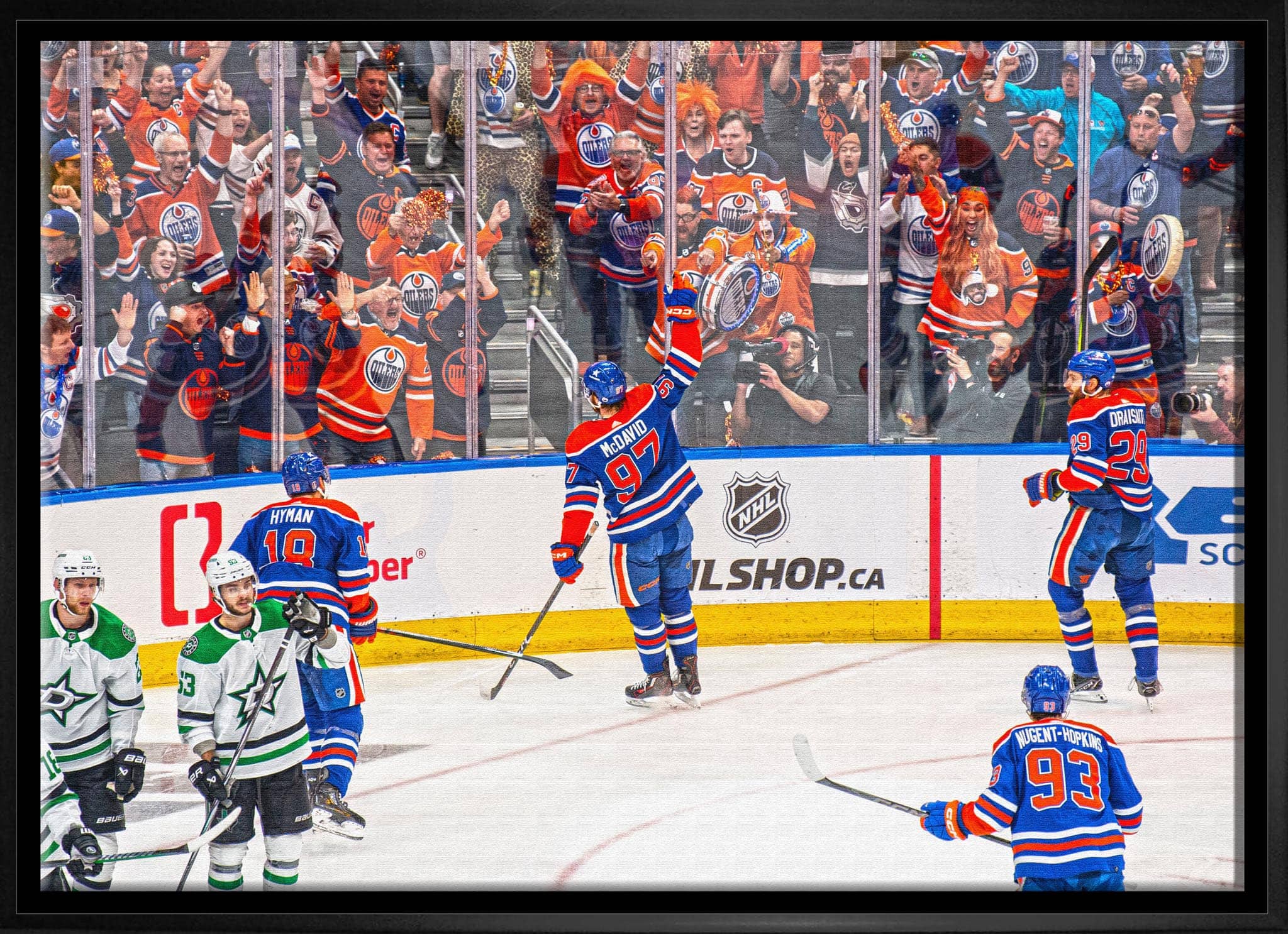 Edmonton Oilers 20" x 29" Framed Canvas Conference Final Celebration 31.5" x 22.5"