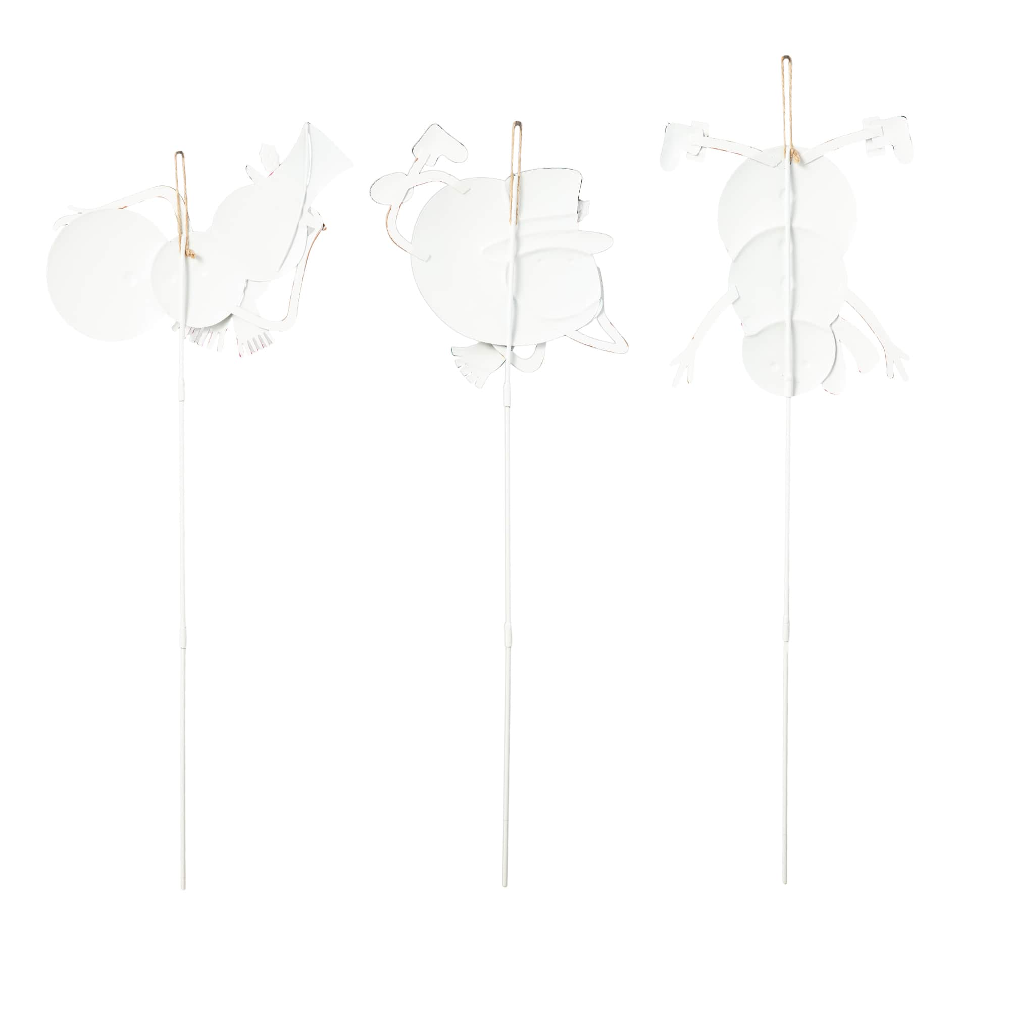 Glitzhome® 2ft. Metal Snowman Yard Stake Set