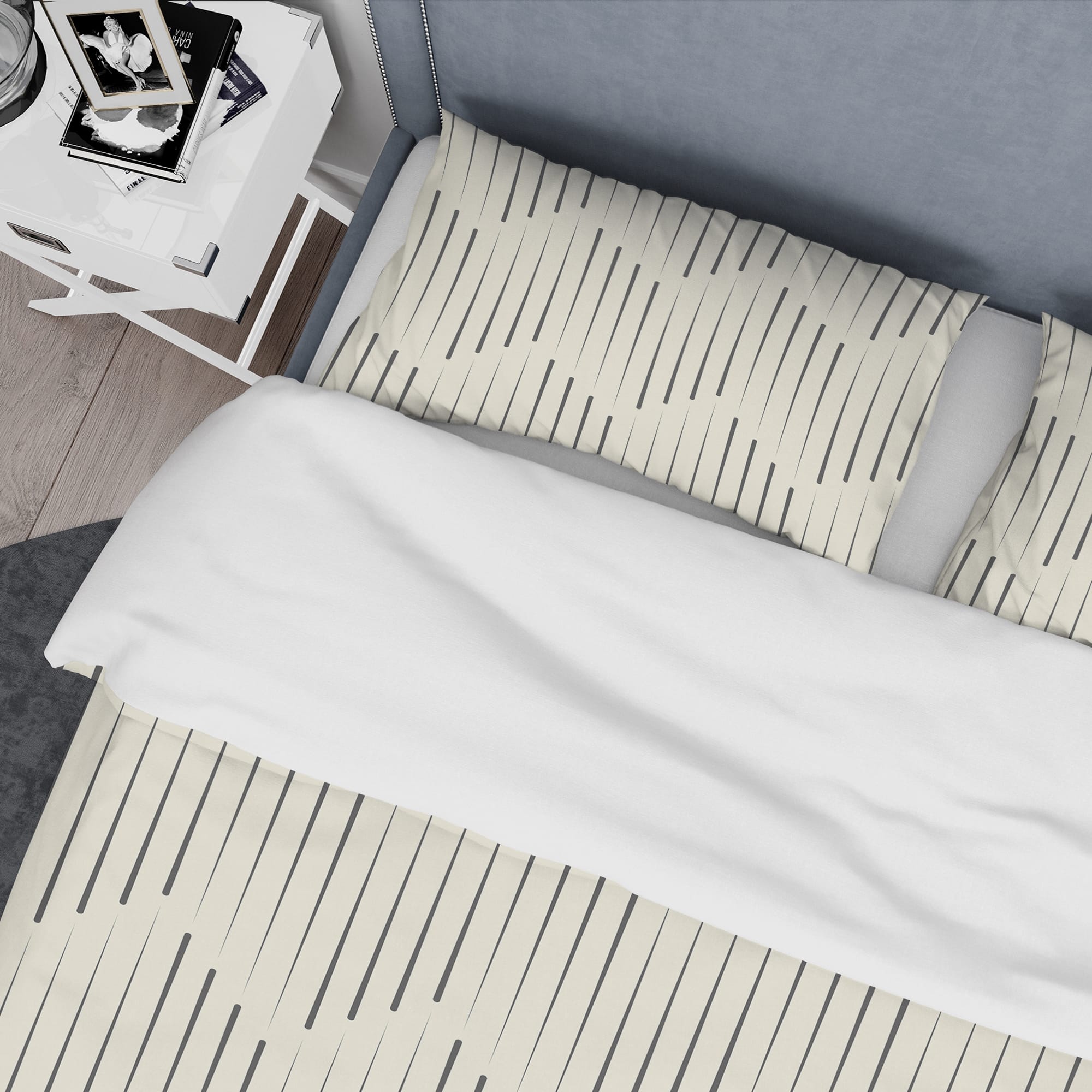 Designart 'Zigzag Background Minimal Striped Design' Scandinavian Bedding Set
