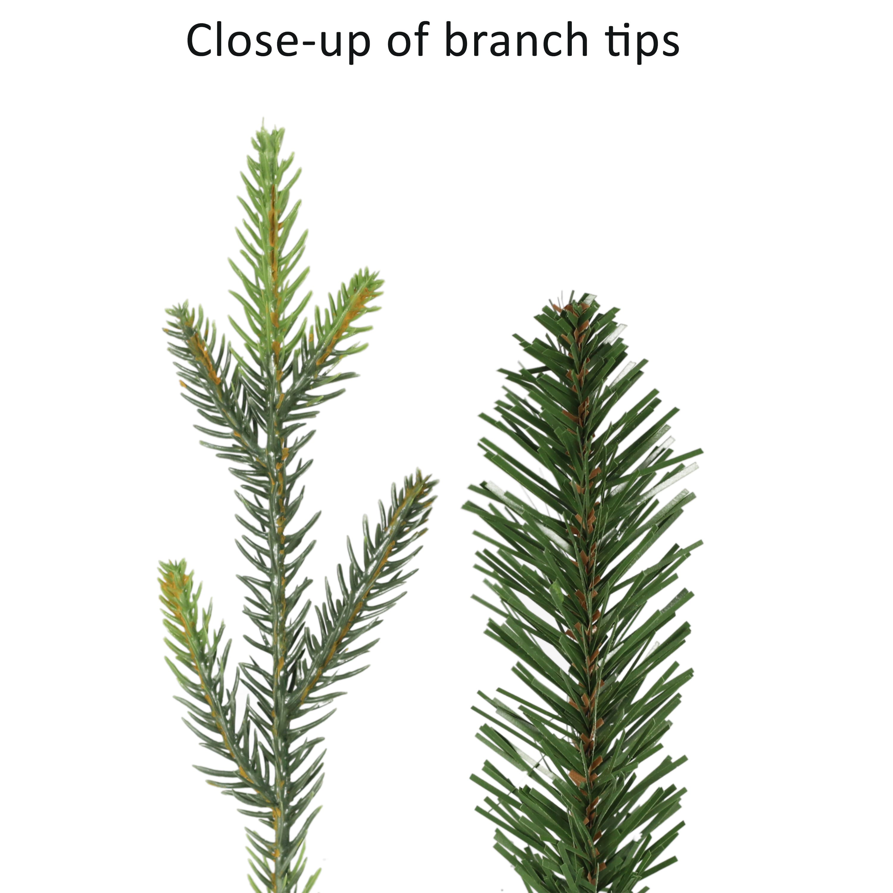9ft. Pre-Lit Slim Alberta Spruce Artificial Christmas Tree, Warm White Rice LED Lights