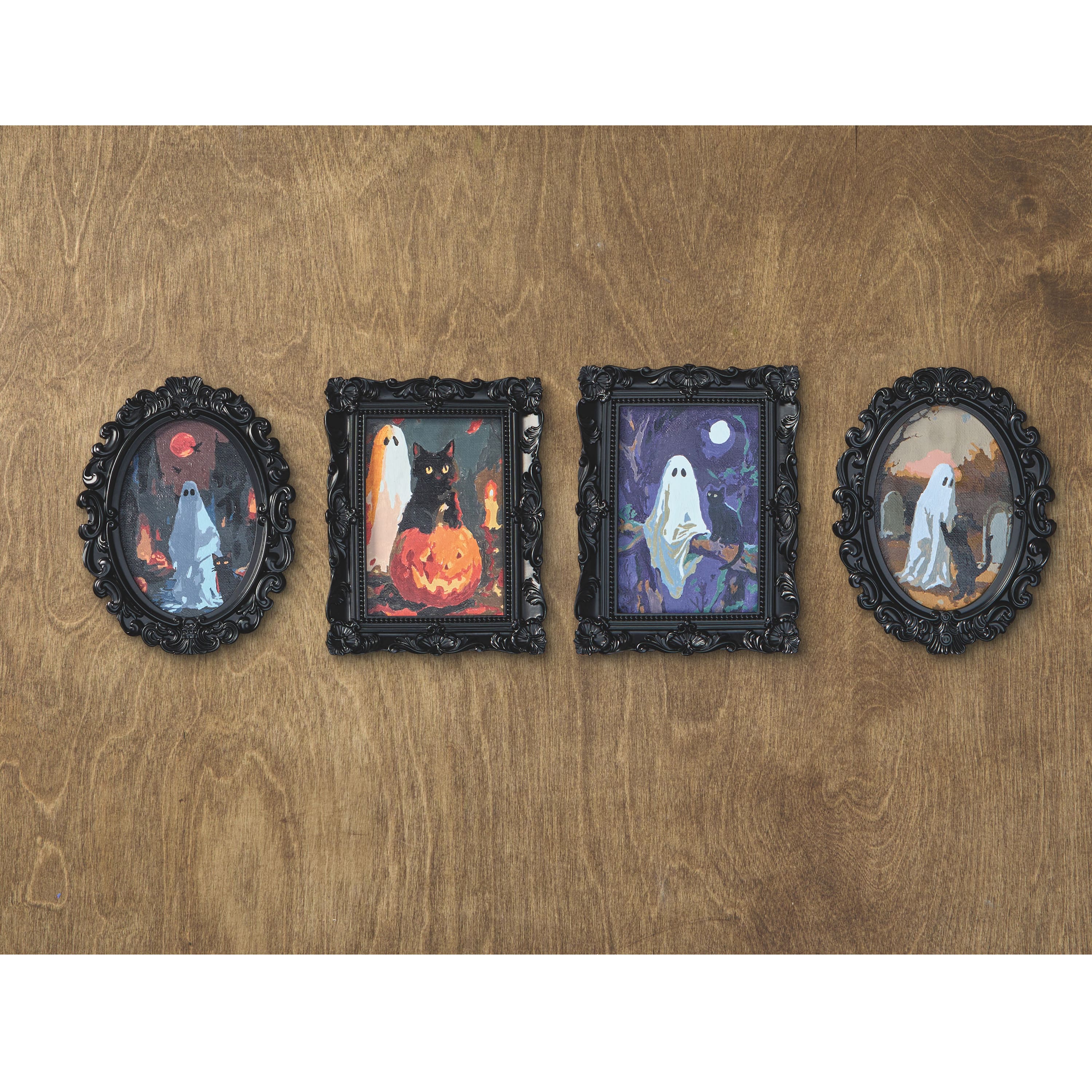 Mystery Cat & Ghost Paint-by-Number Framed Mini Kit by Artist's Loft