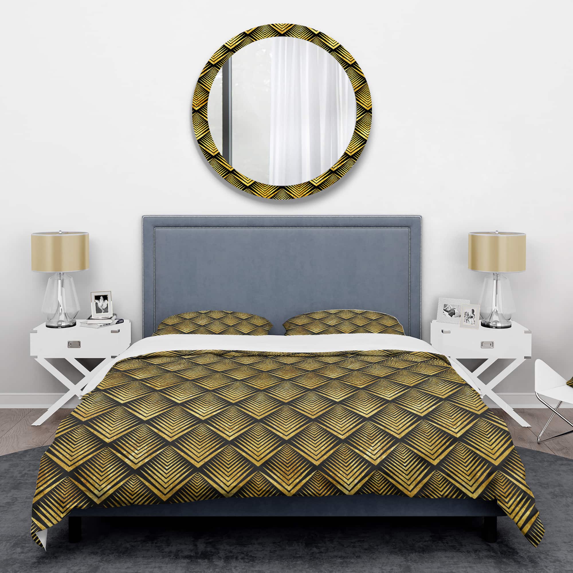 Designart 'Art Deco Seal pattern' Mid-Century Duvet Cover Set