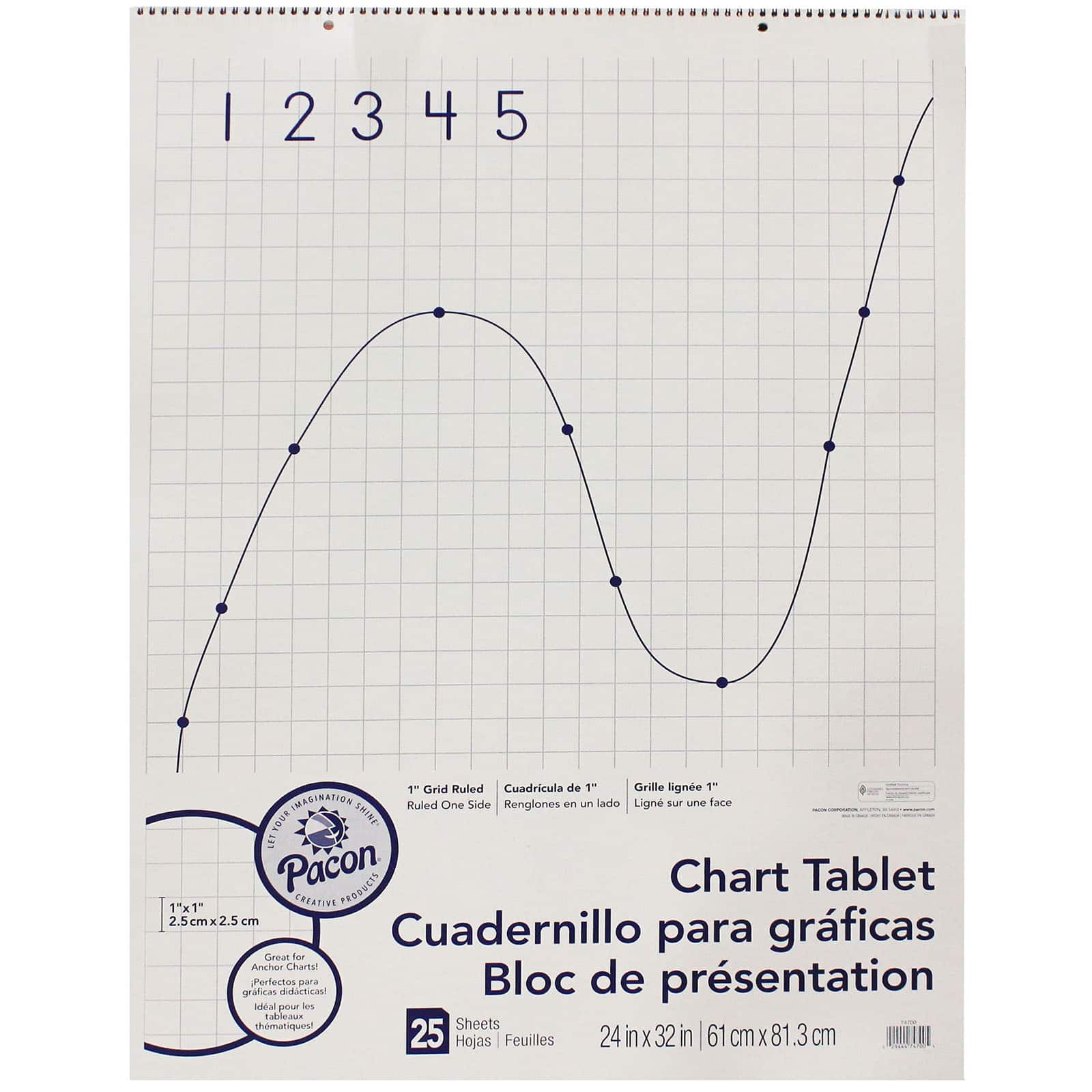 Pacon® 24" x 32" Grid Ruled Chart Tablets, 2 Packs of 25