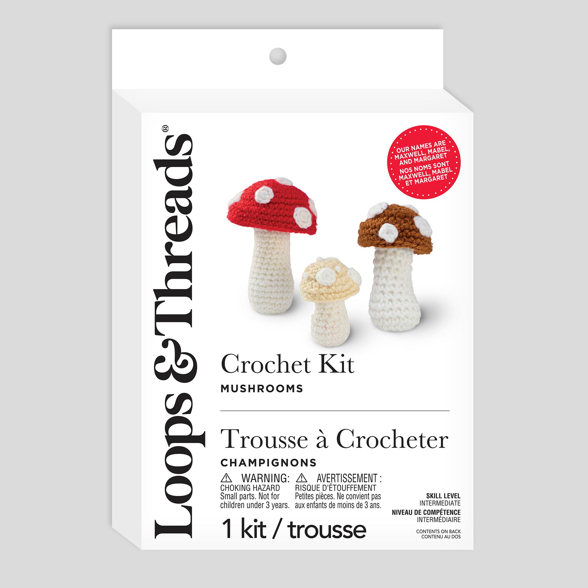 6 Pack: Intermediate Mushrooms Amigurumi Crochet Kit by Loops & Threads®