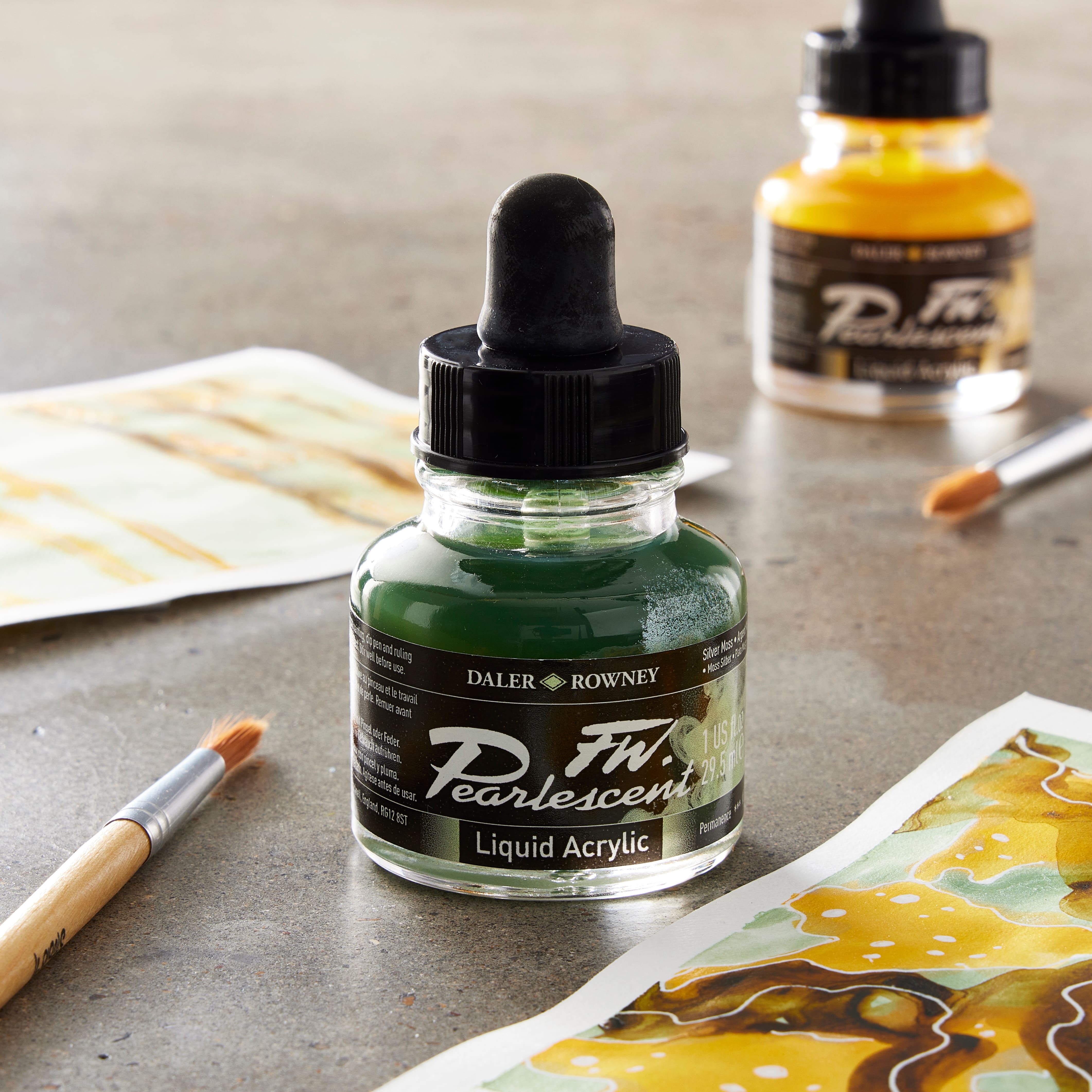 Encre acrylique liquide Effets Pearlescent FW de Daler Rowney, 29,5 ml