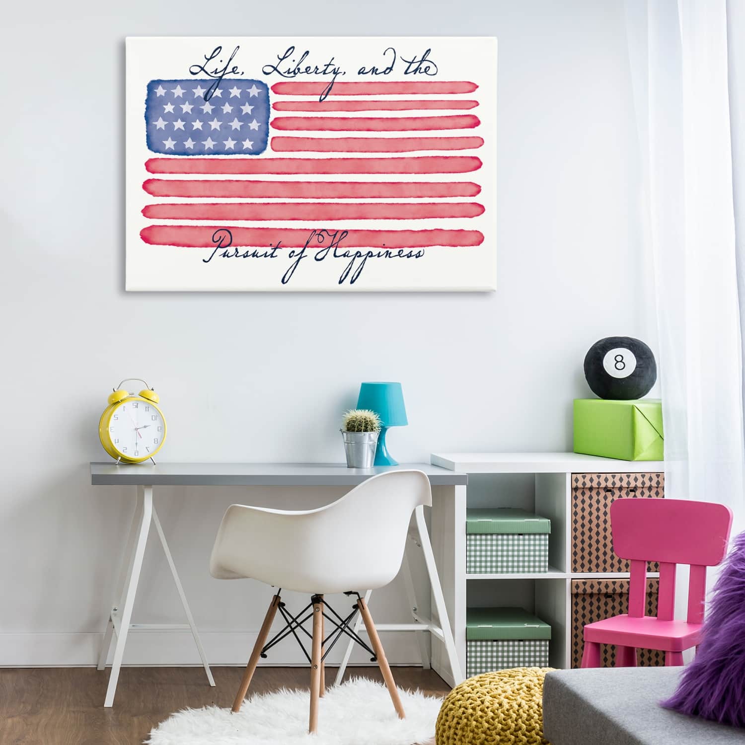 Stupell Industries All American Patriotic Phrase Canvas Wall Art