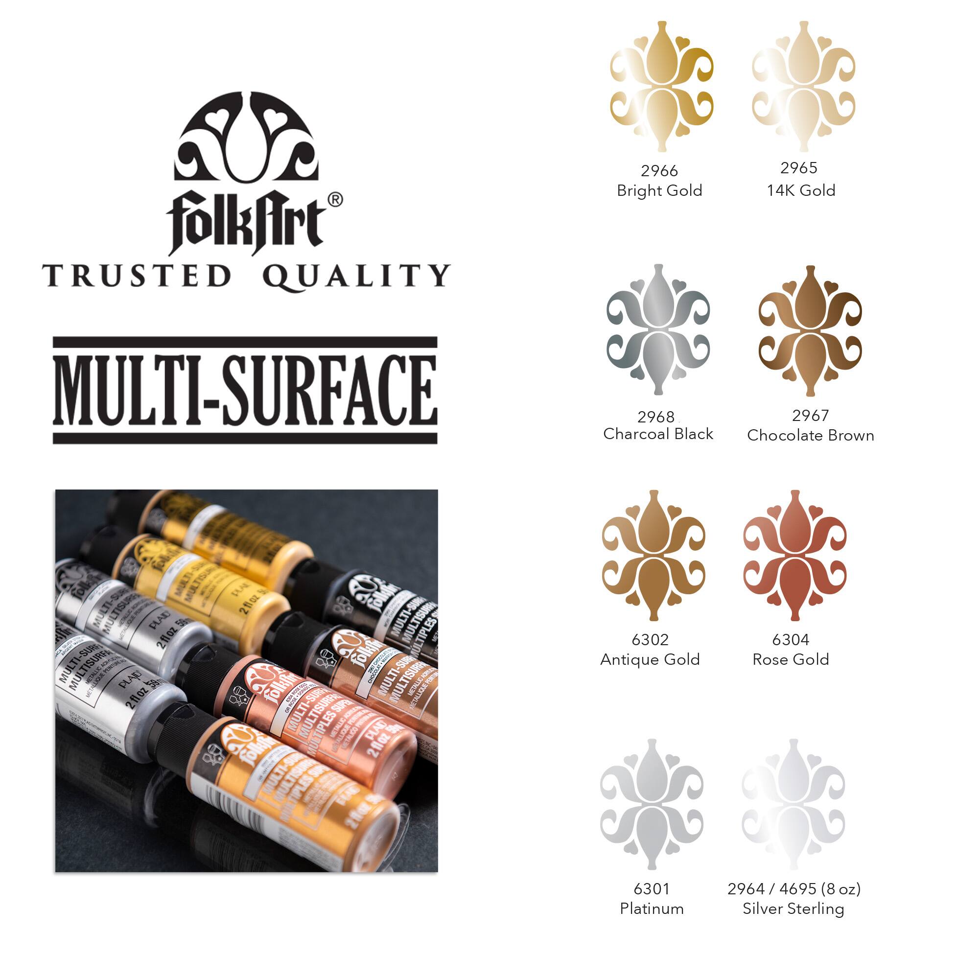 FolkArt® Metallic Satin Acrylic Craft Paint 8 Color Set