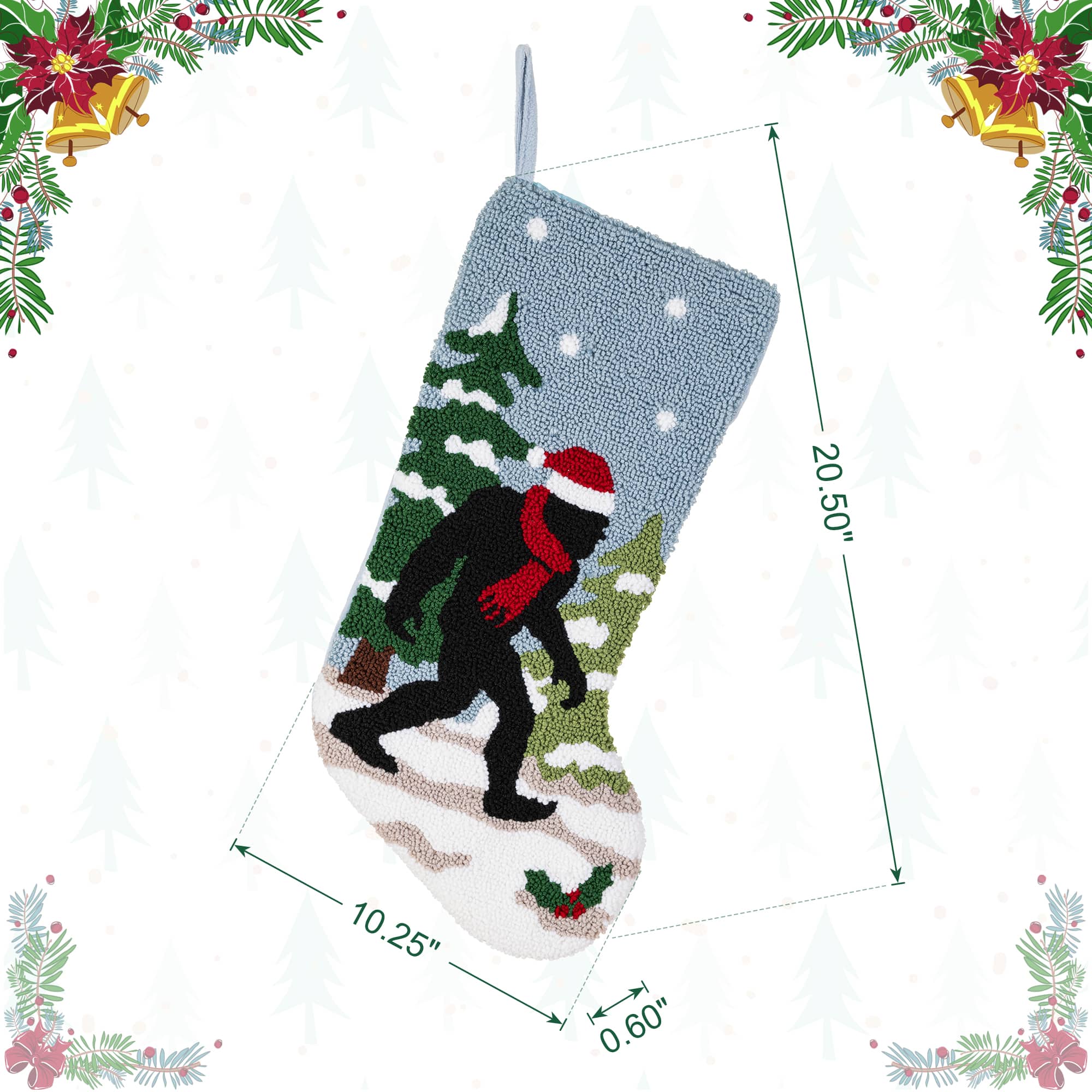 Glitzhome® 21" Bigfoot Hooked Christmas Stocking