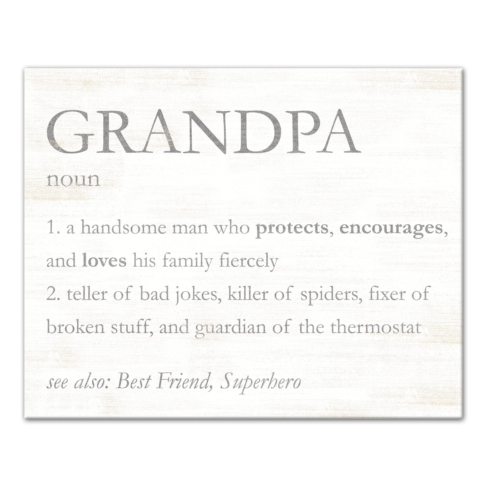Grandpa Definition Recolor Canvas Wall Art