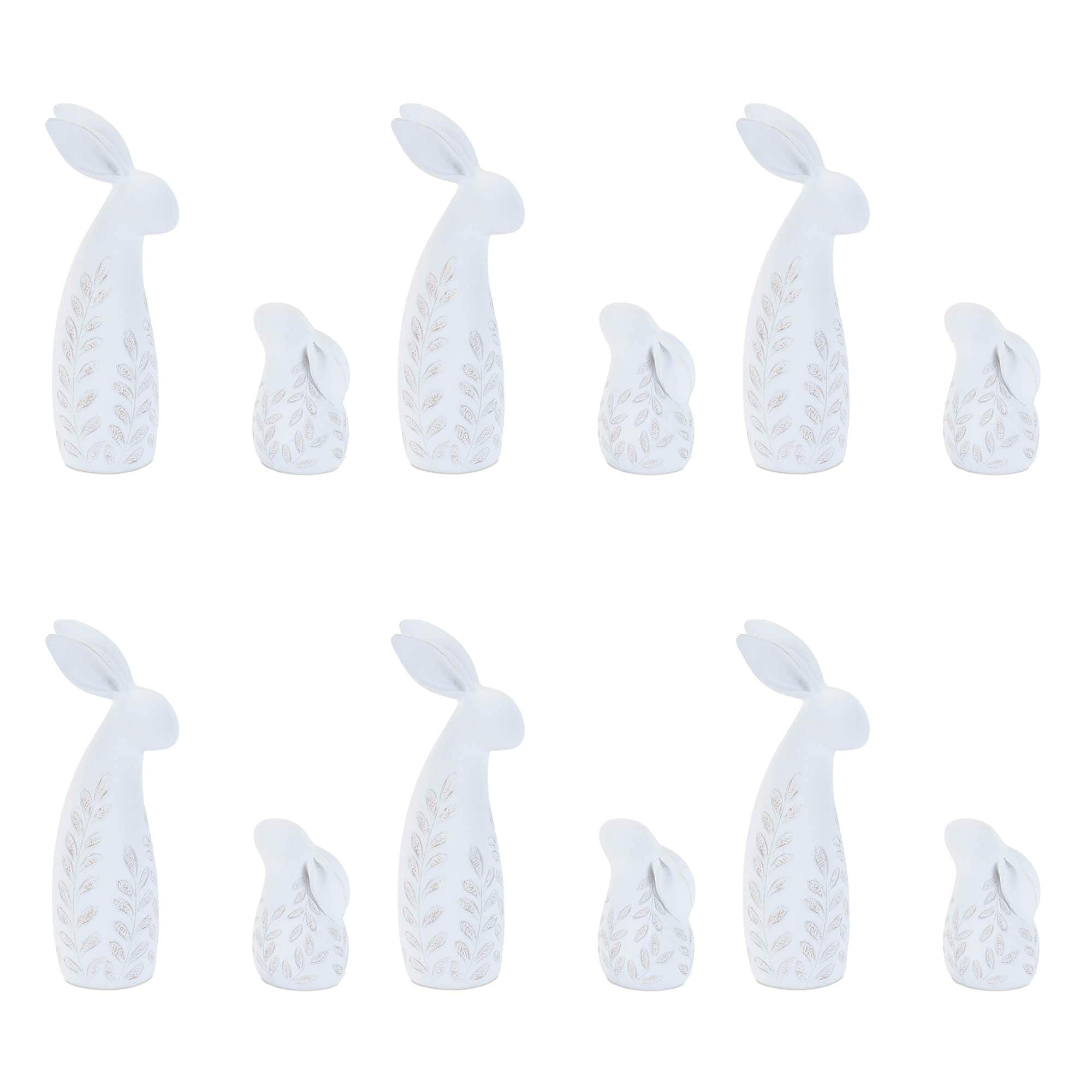 Melrose Etched Bunny Figurine Set in White | Michaels®