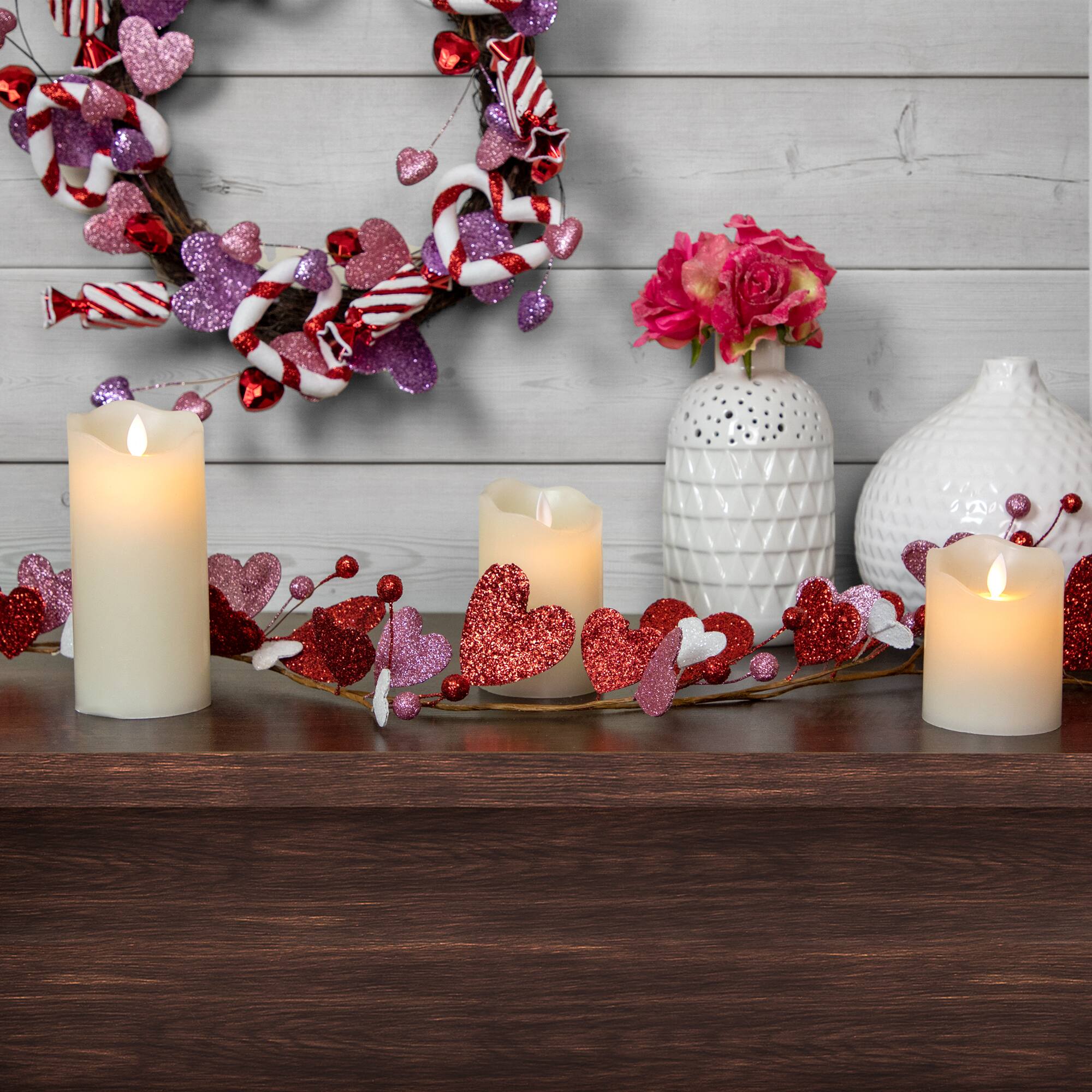 6ft. Red & Pink Hearts Valentine's Day Garland