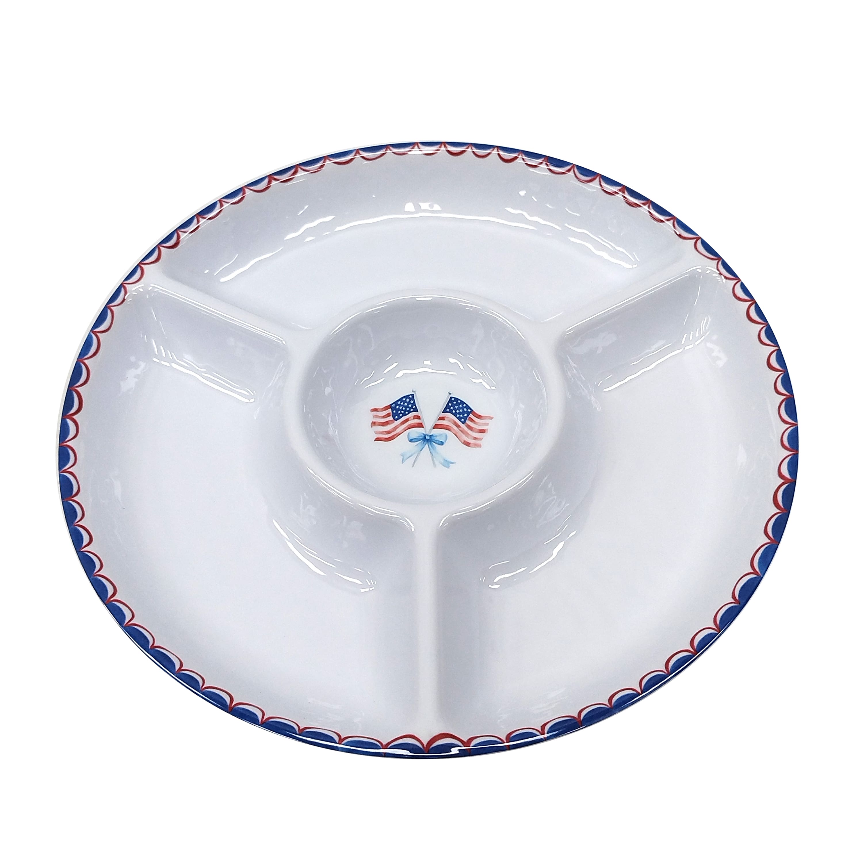 13" Red, White & Blue Divided Melamine Platter by Celebrate It™