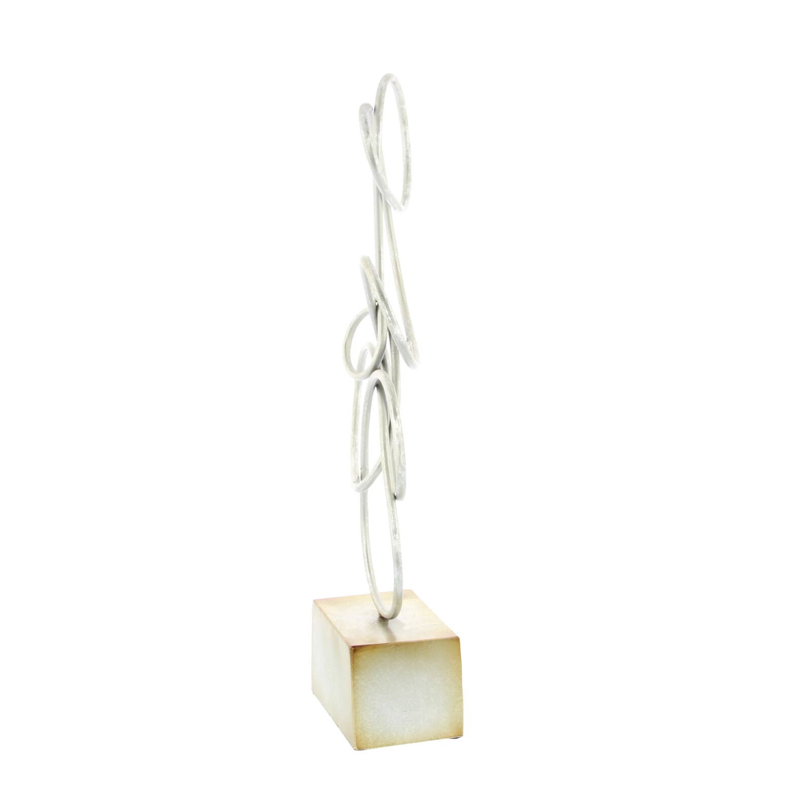 22" Silver Metal Contemporary Twist Sculpture