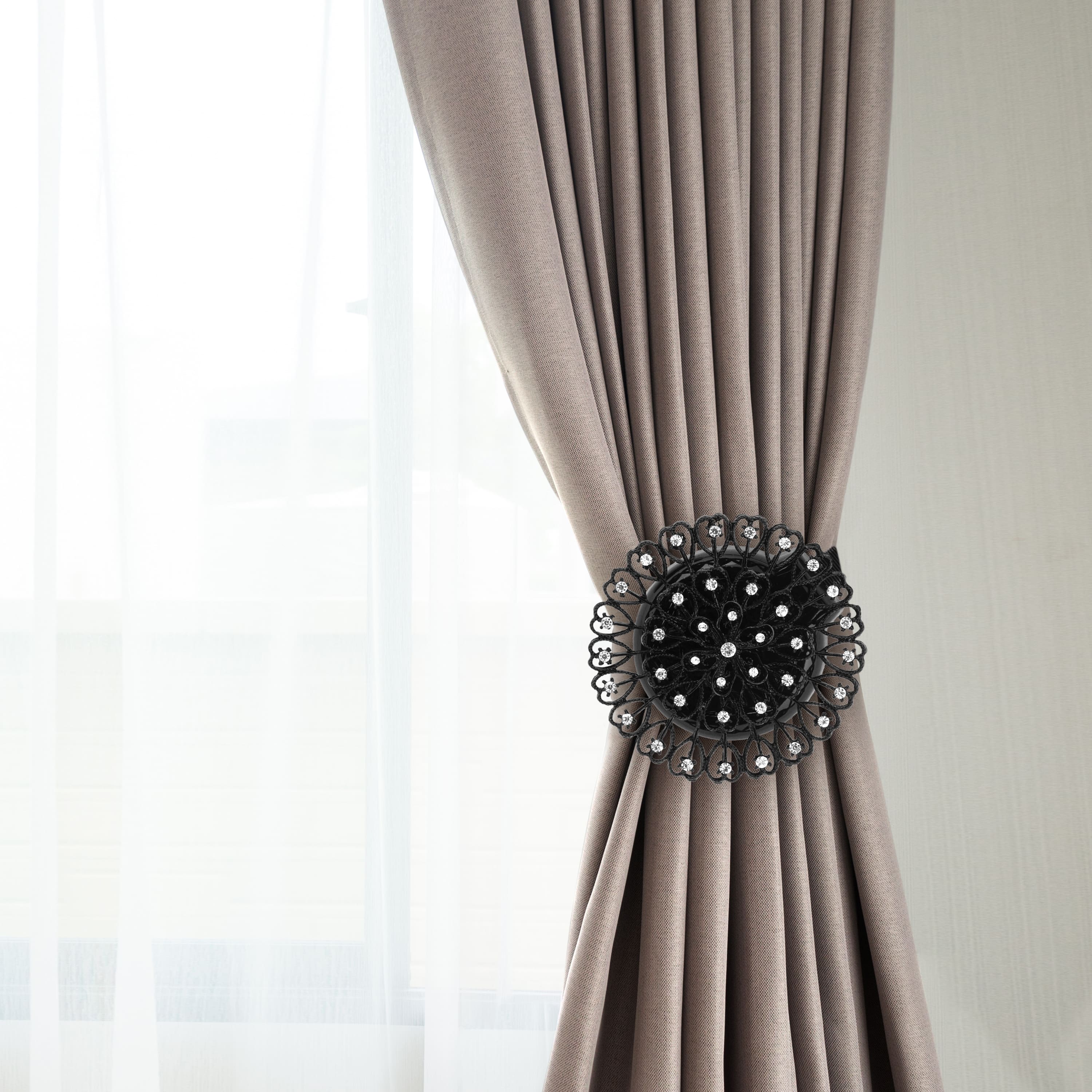 Simplify Black Magnetic Curtain Tie Back