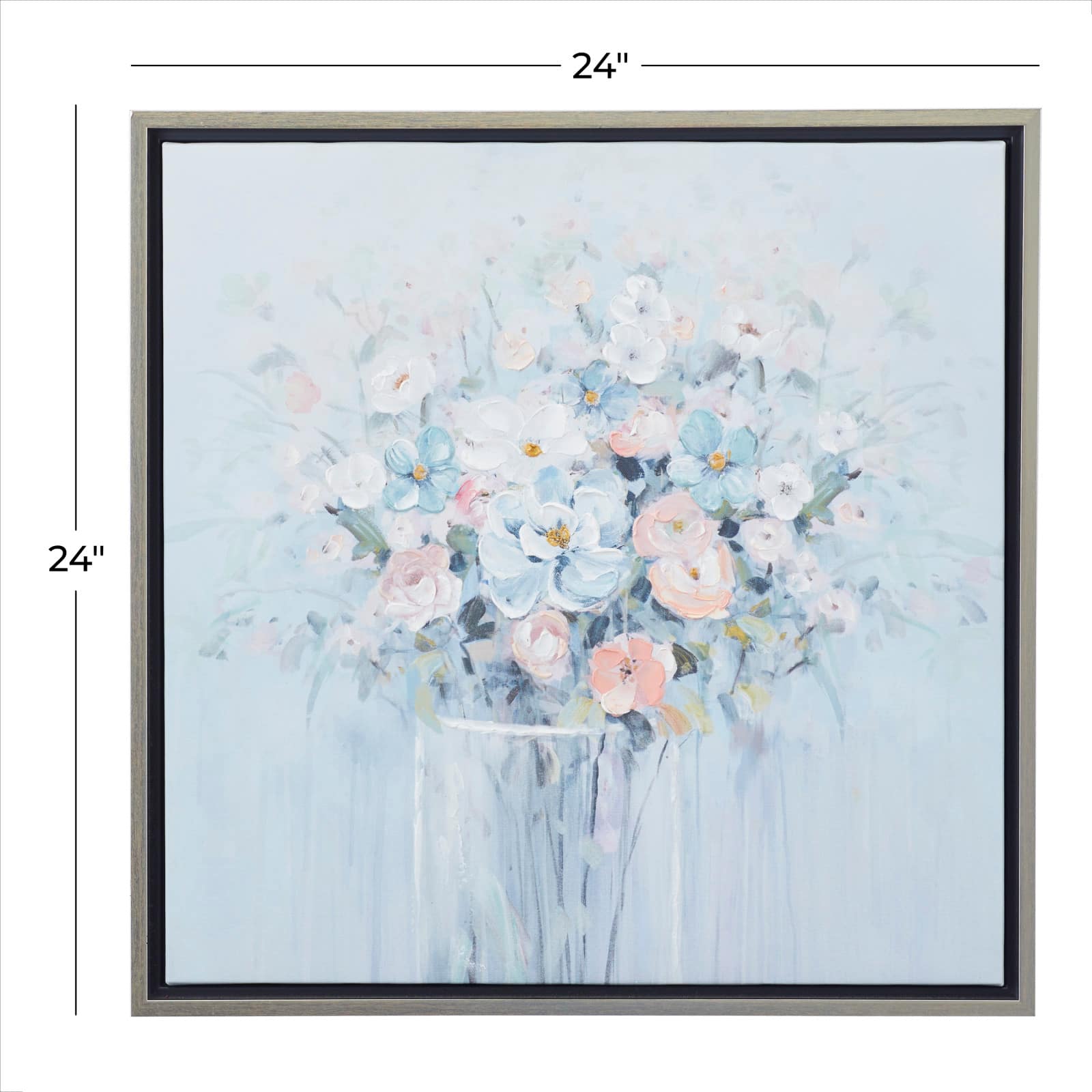 Blue Polystone French Country Framed Wall Art, 24" x 24"