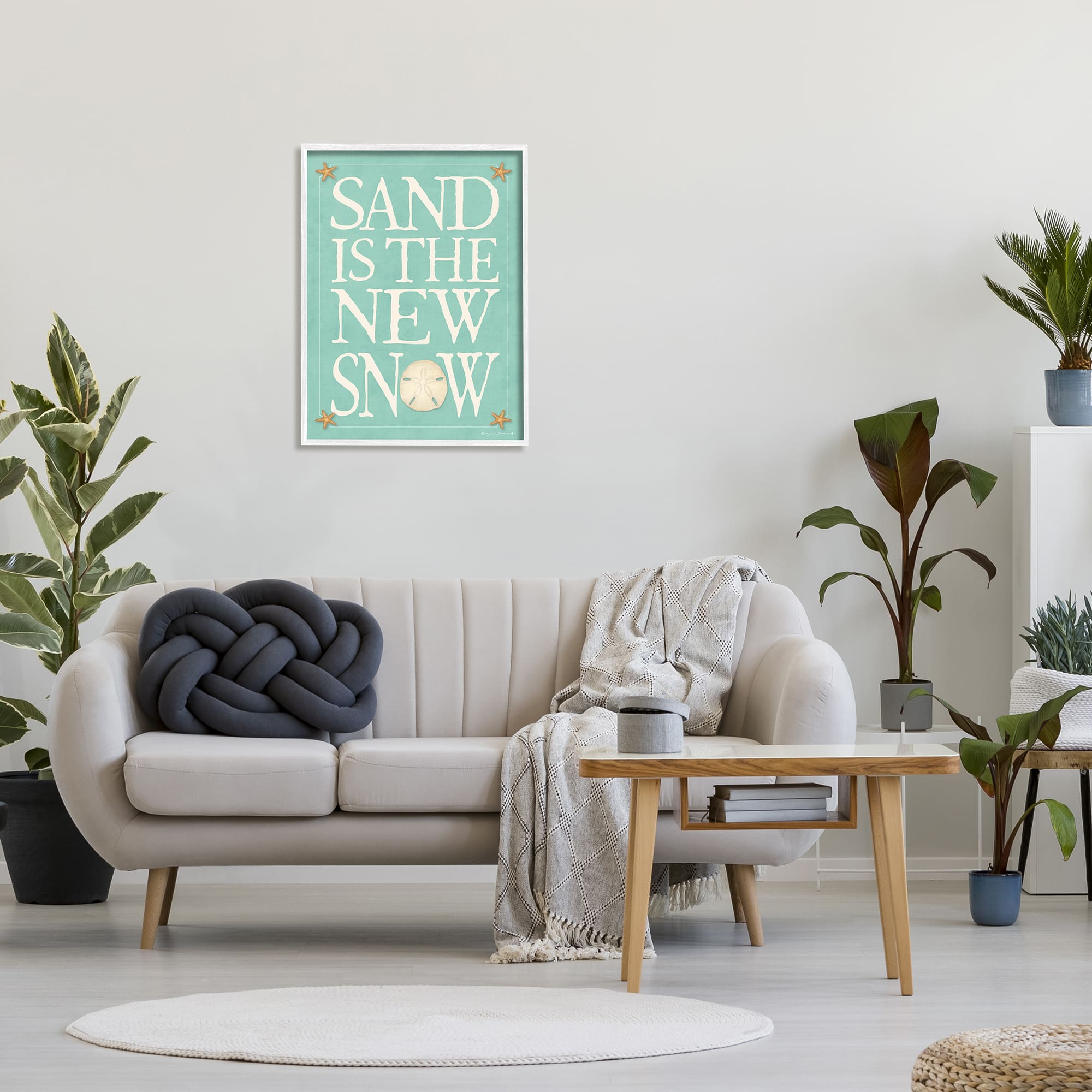 Stupell Industries Sand is the New Snow Nautical Winter Starfish in Frame Wall Art