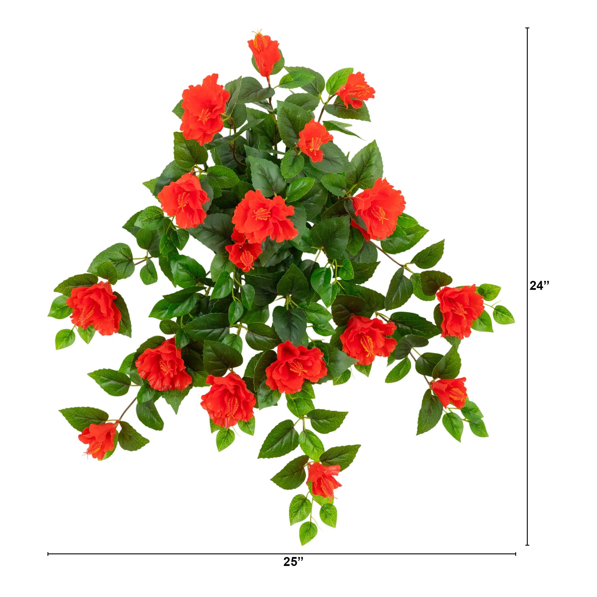 24" UV Resistant Artificial Hibiscus Hanging Plants, 2ct.