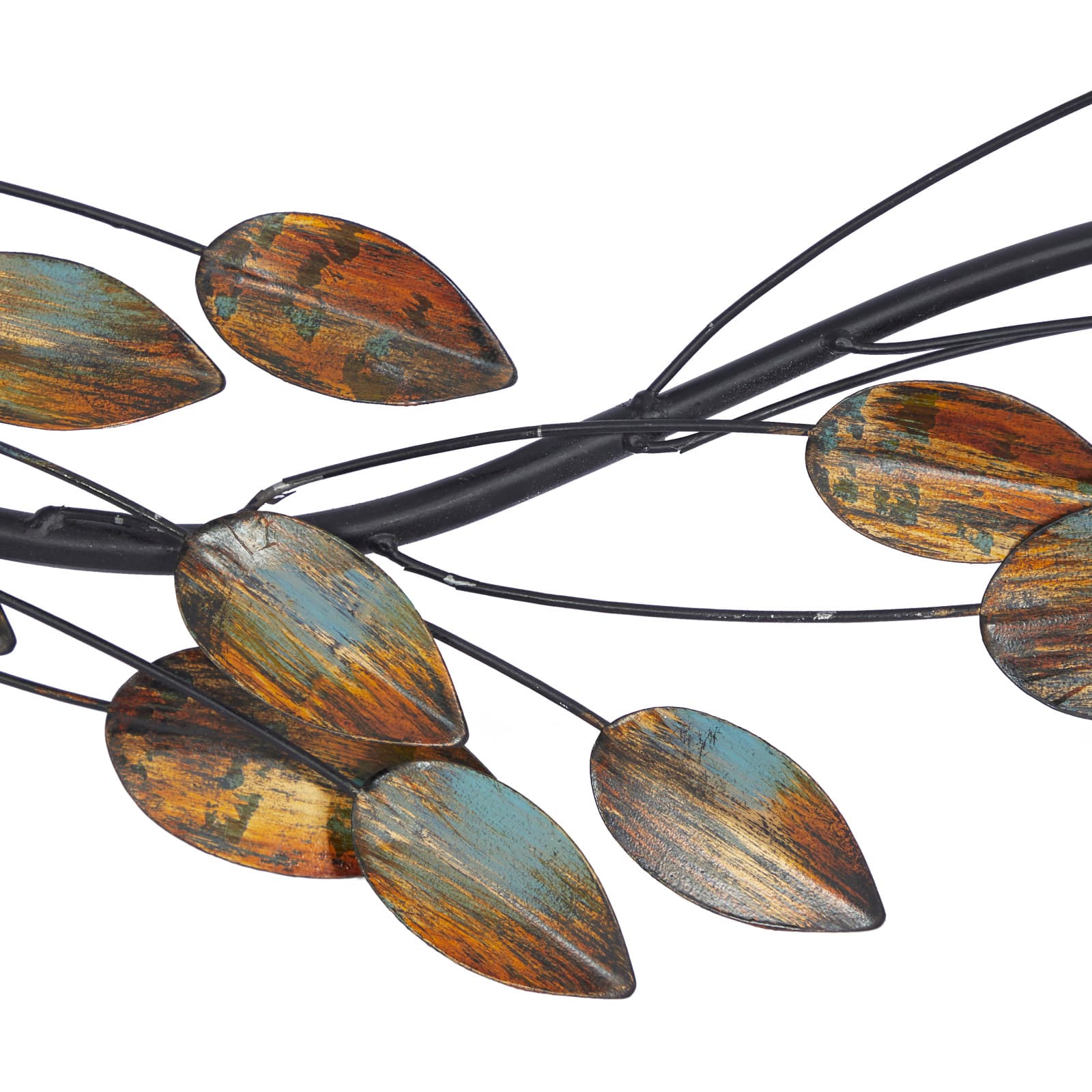Traditional Brown Leaf & Vine Metal Wall Accent