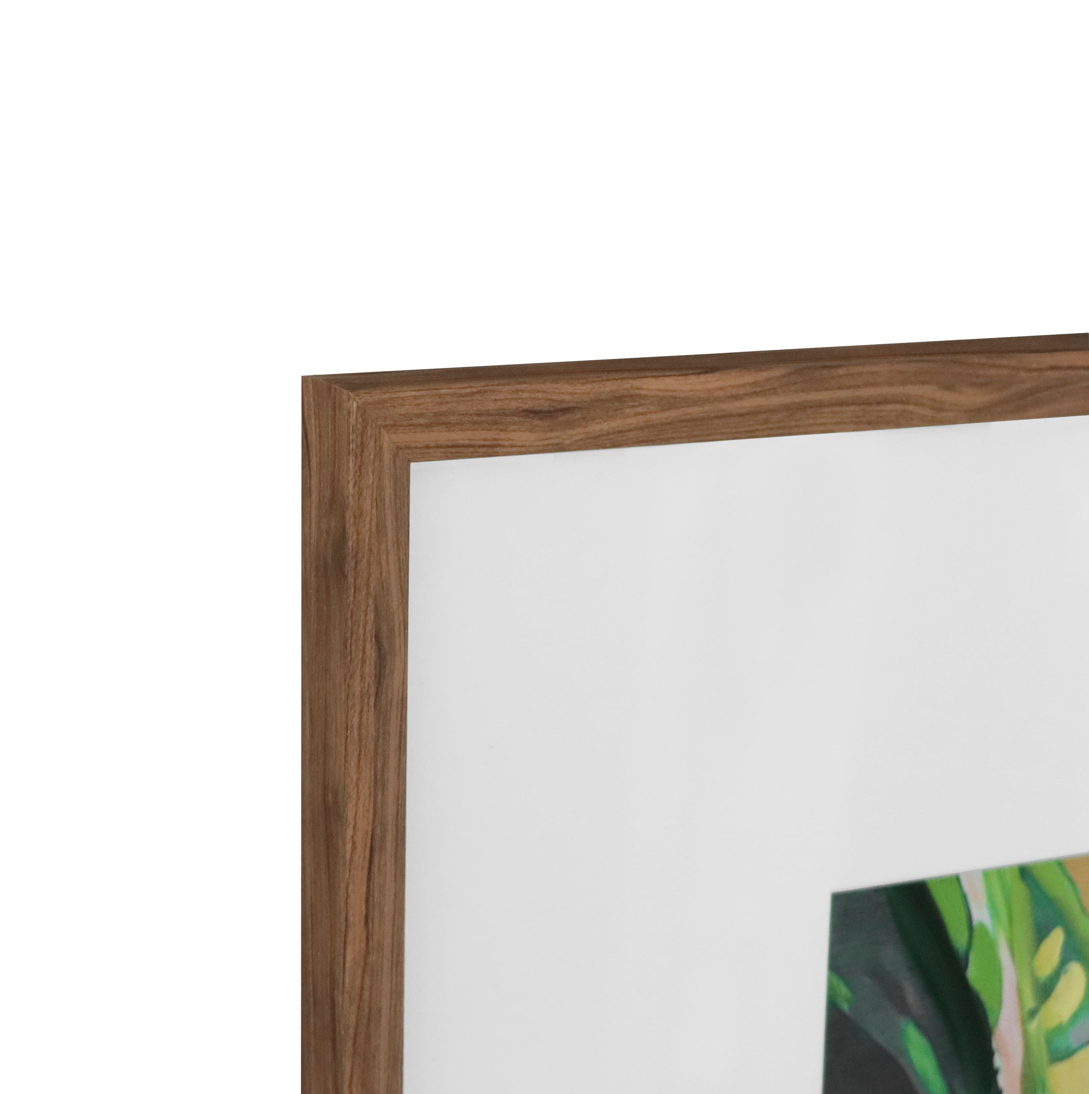20" x 20" Pink & Green Calathea Leaf Wall Décor in Woodgrain Frame by Ashland®