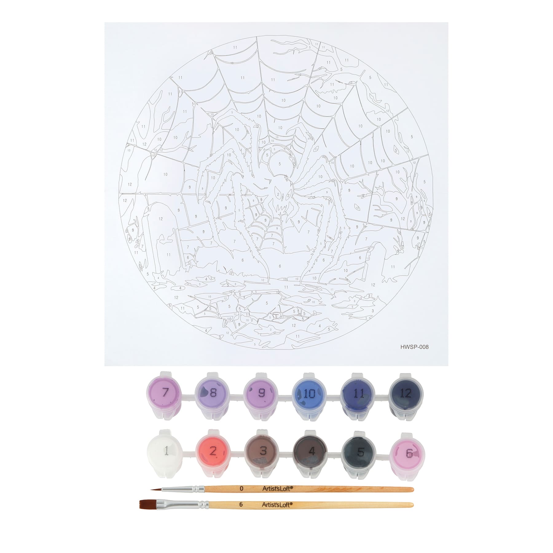 8" Spider Paint-by-Number Plywood Surface Kit by Artist's Loft®