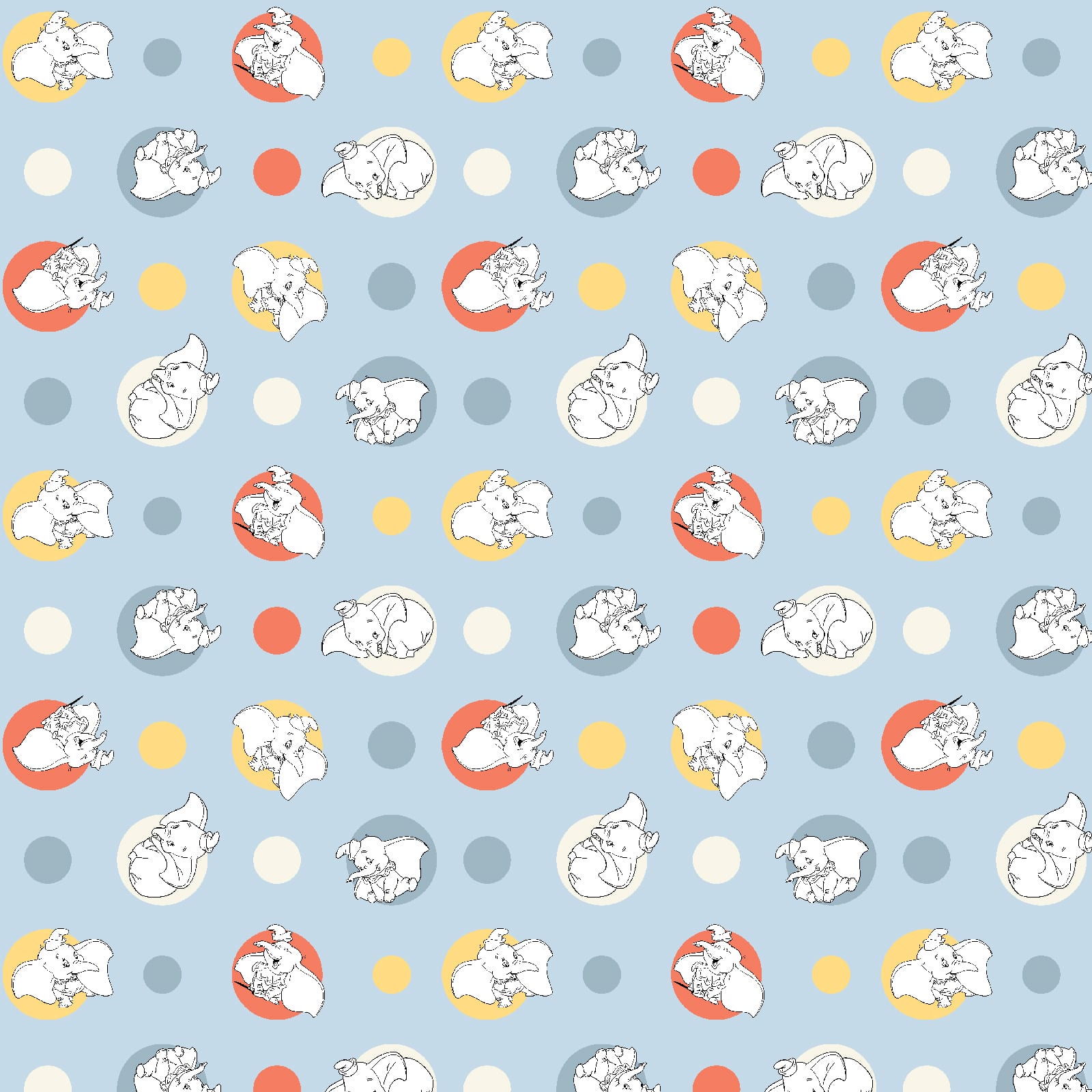 Disney® Classics Dumbo Light Blue Polka Dot Cotton Fabric