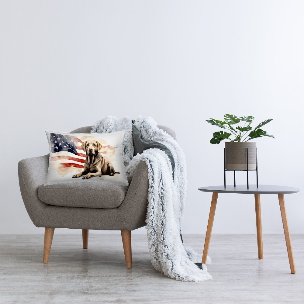 Stupell Industries Patriotic Dog with Flag Decorative Printed Throw Pillow