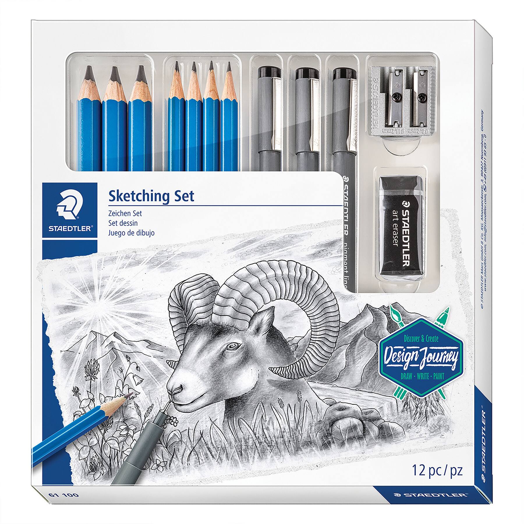 STAEDTLER® Mars® Lumograph® Pencil & Pen Sketching Set
