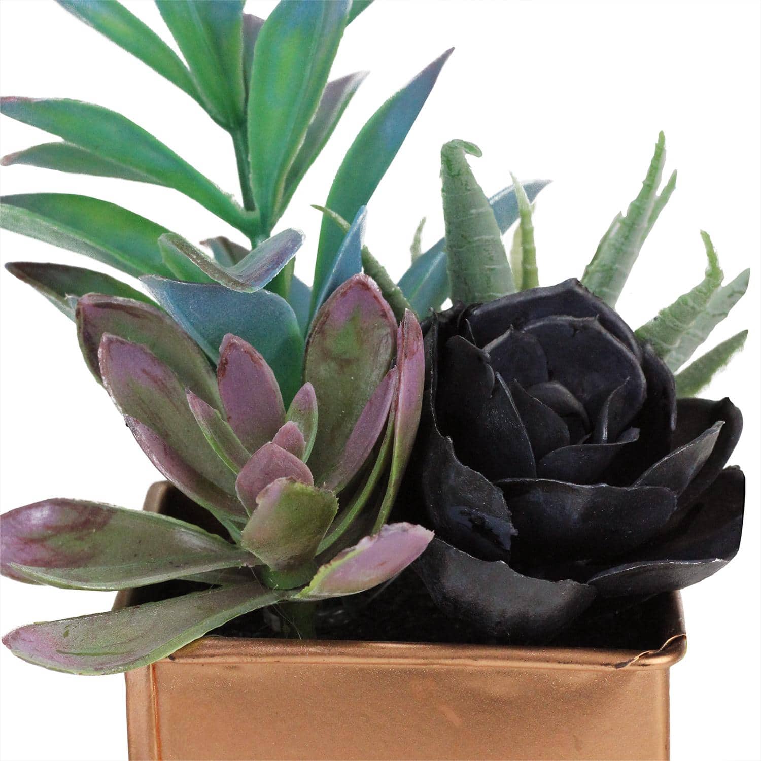 7" Artificial Mixed Succulent Arrangement in Square Pot