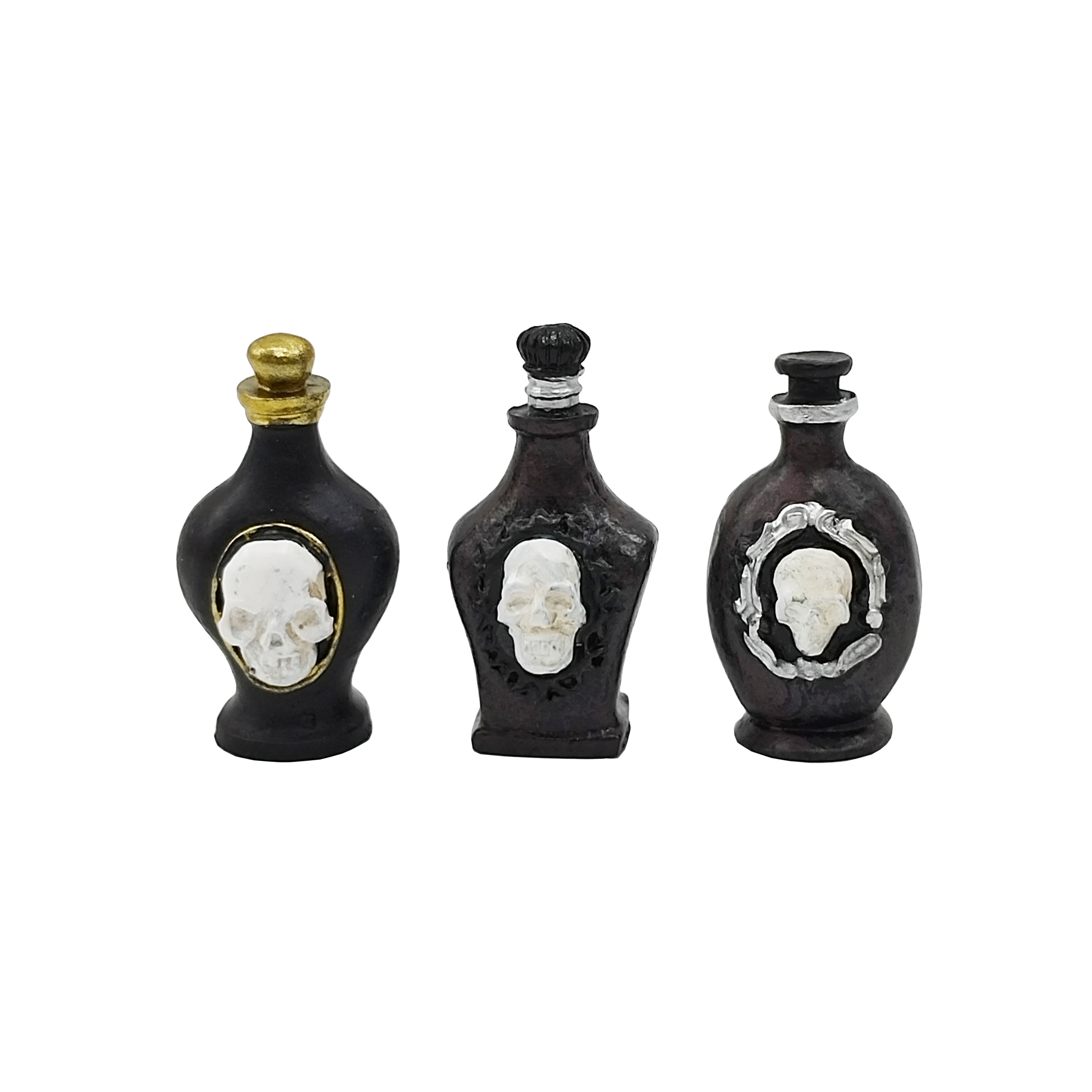 Mini Black & White Skull Potion Bottle Set by Ashland®