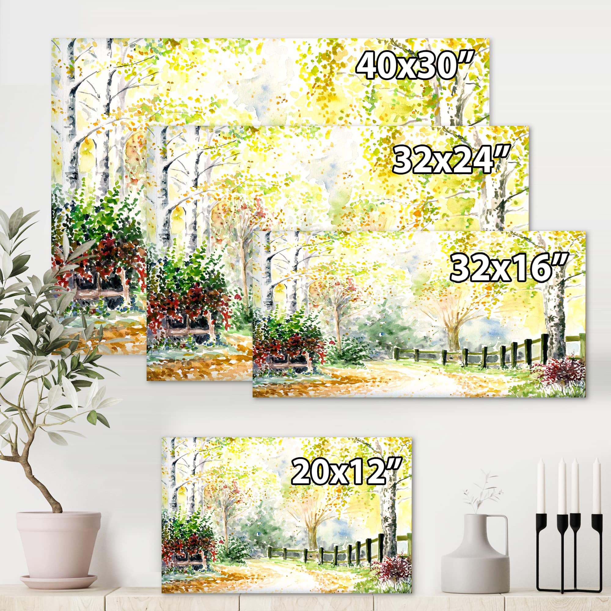Designart - Autumn Countryside Landscape In The Afternoon