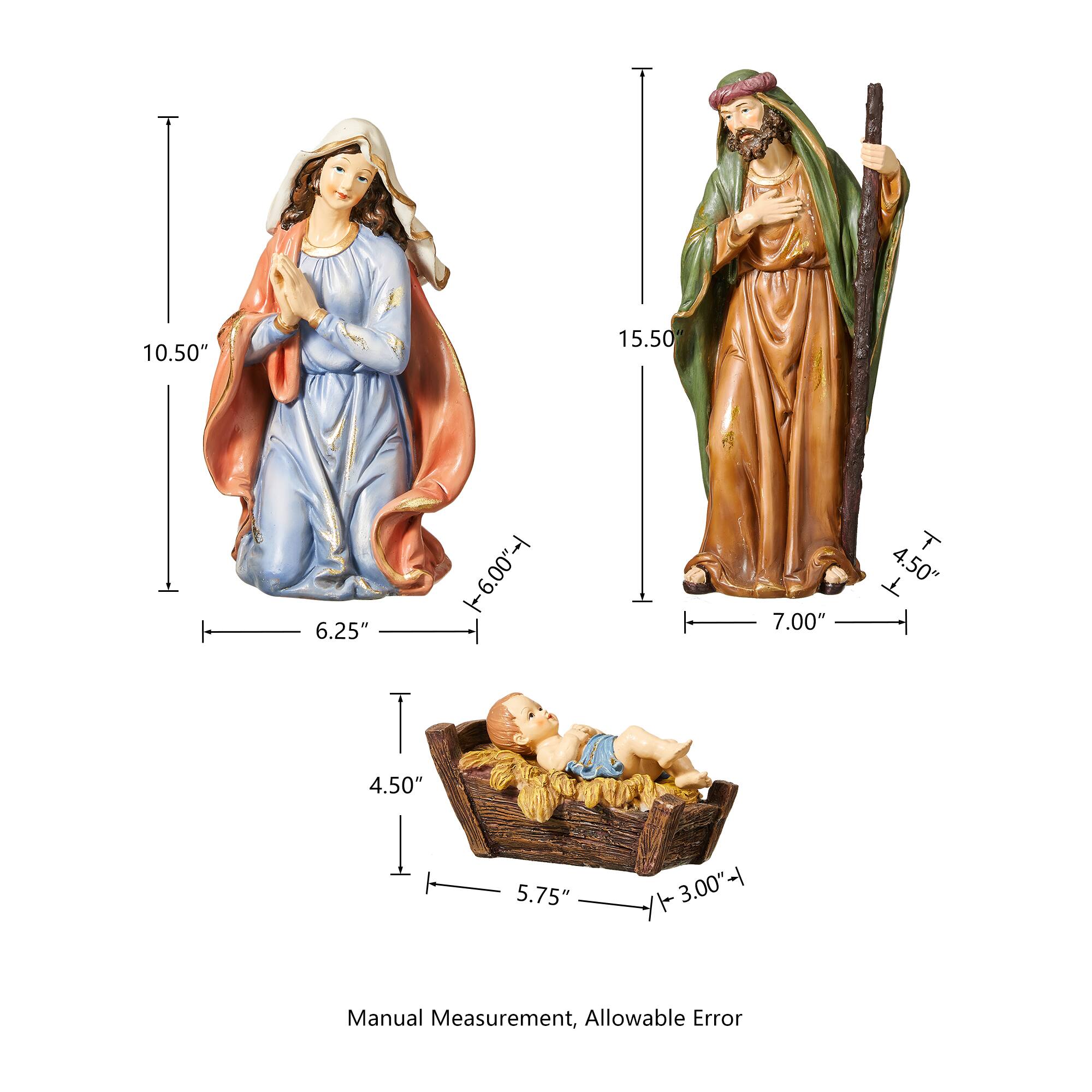 Glitzhome® 16" Oversized Nativity Figurine Set