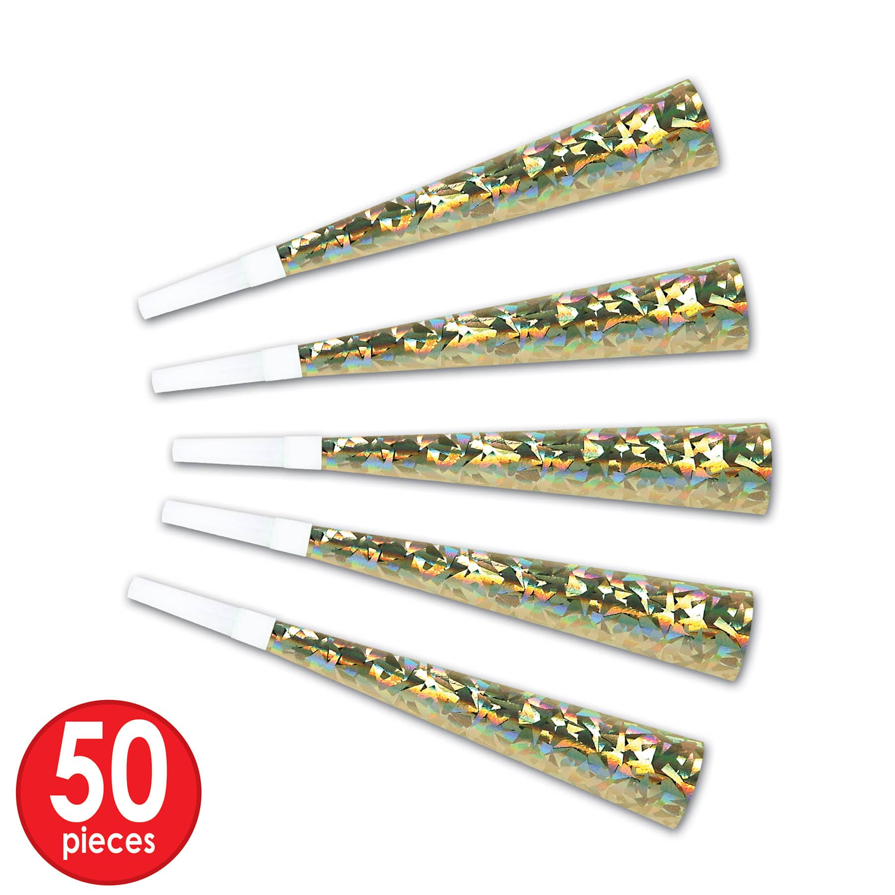 Beistle White & Gold New Year LA Swing Party Favor Kit for 50