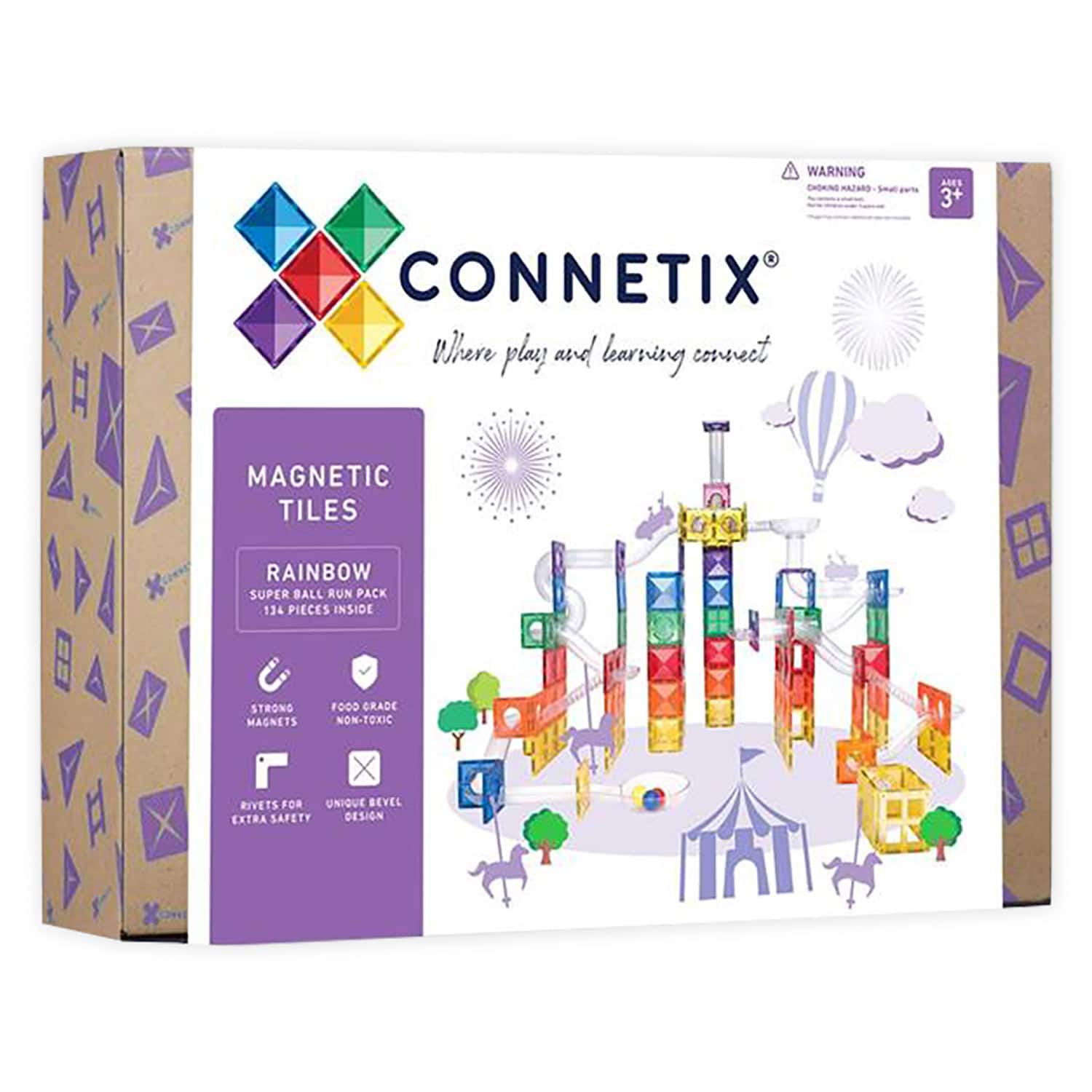 Connetix® Magnetic Tiles Super Ball Run Pack, 134ct.
