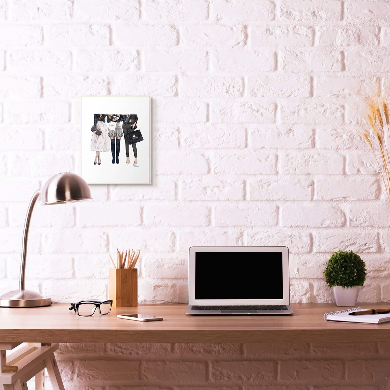 Stupell Industries Fashion Models Glam Brands Watercolor Wood Wall Plaque