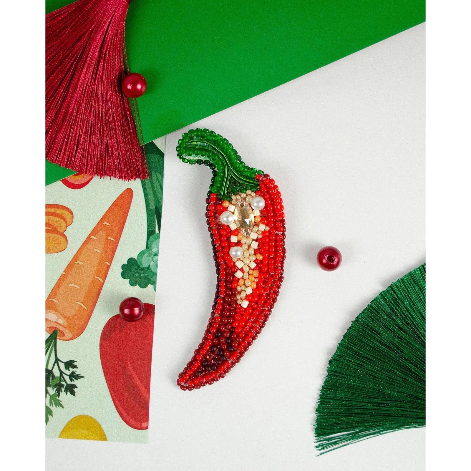Abris Art Hot Pepper Bead Embroidery Decoration Kit