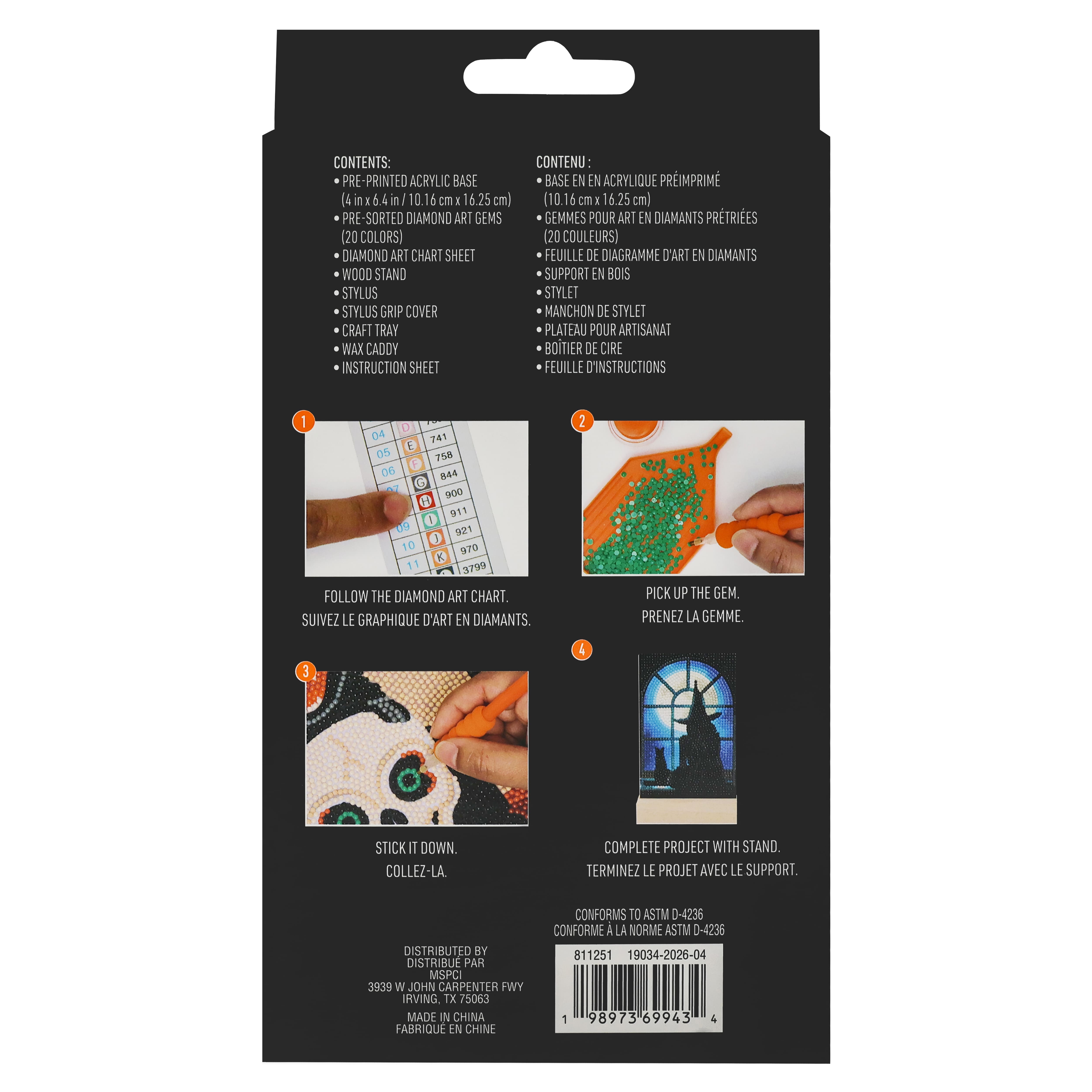 4" x 6" Witch Acrylic Surface Diamond Art Kit with Wood Stand by Make Market®