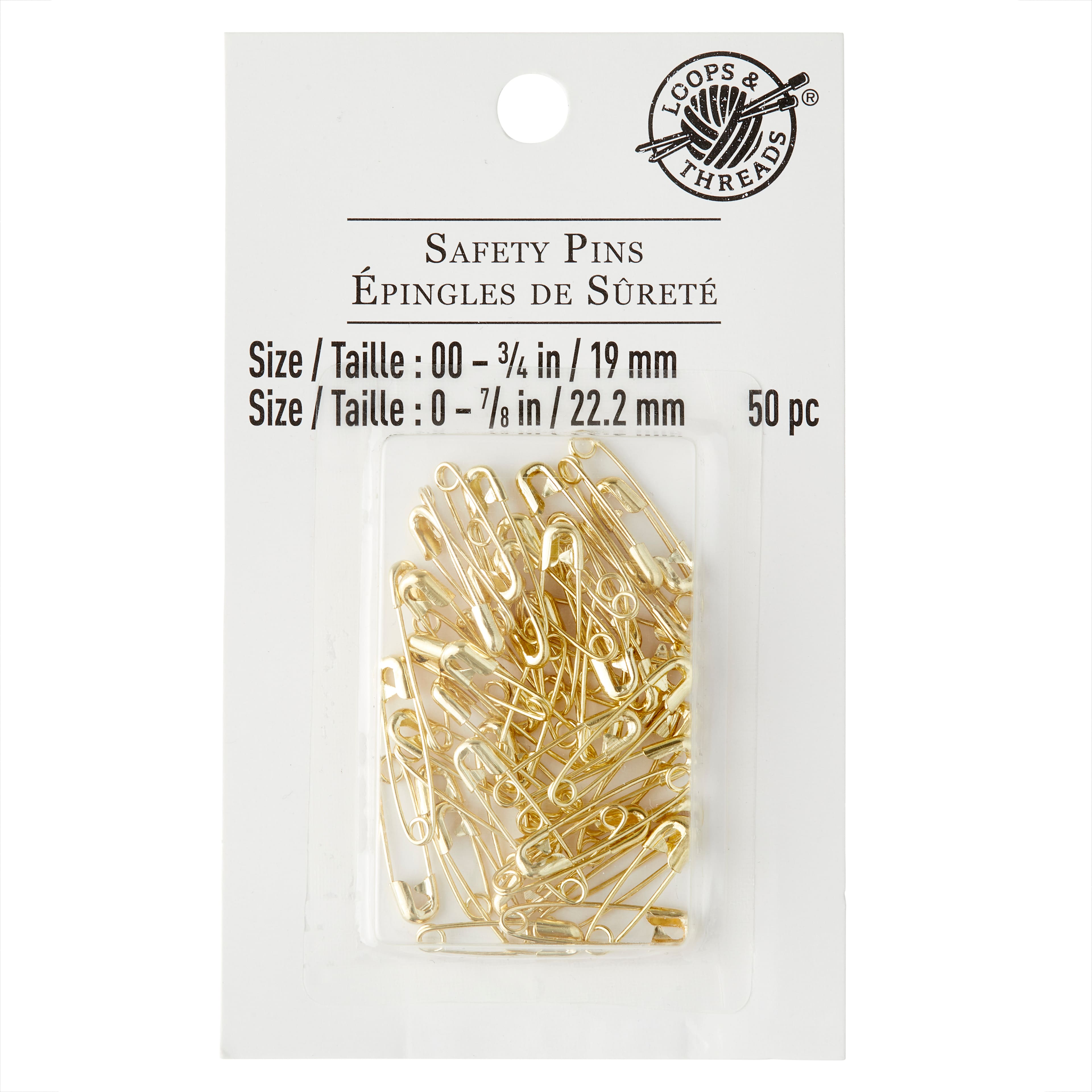 12 Packs: 50 ct. (600 total) Safety Pins by Loops & Threads™