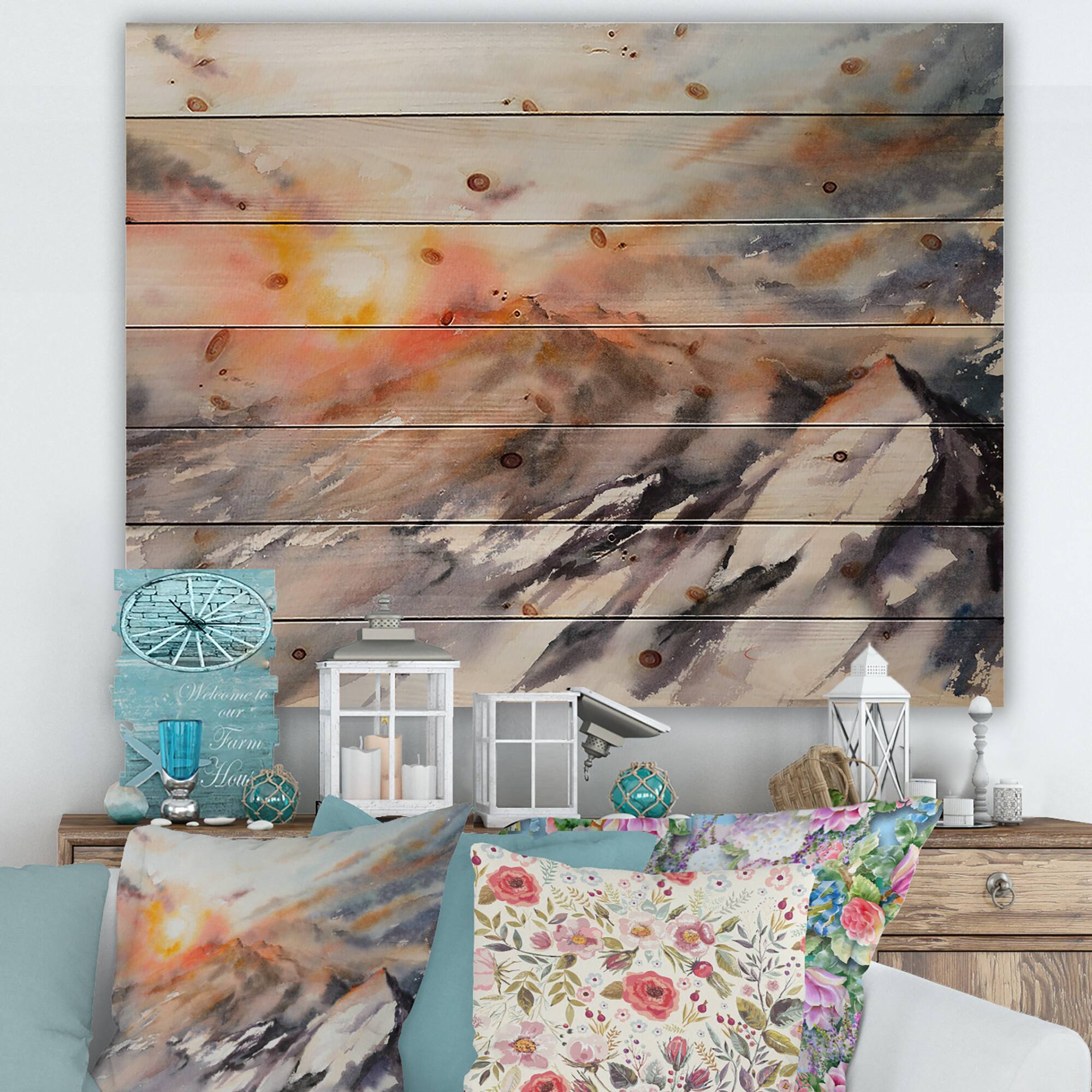Designart - Majestic Sunset In The Mountains Landscape