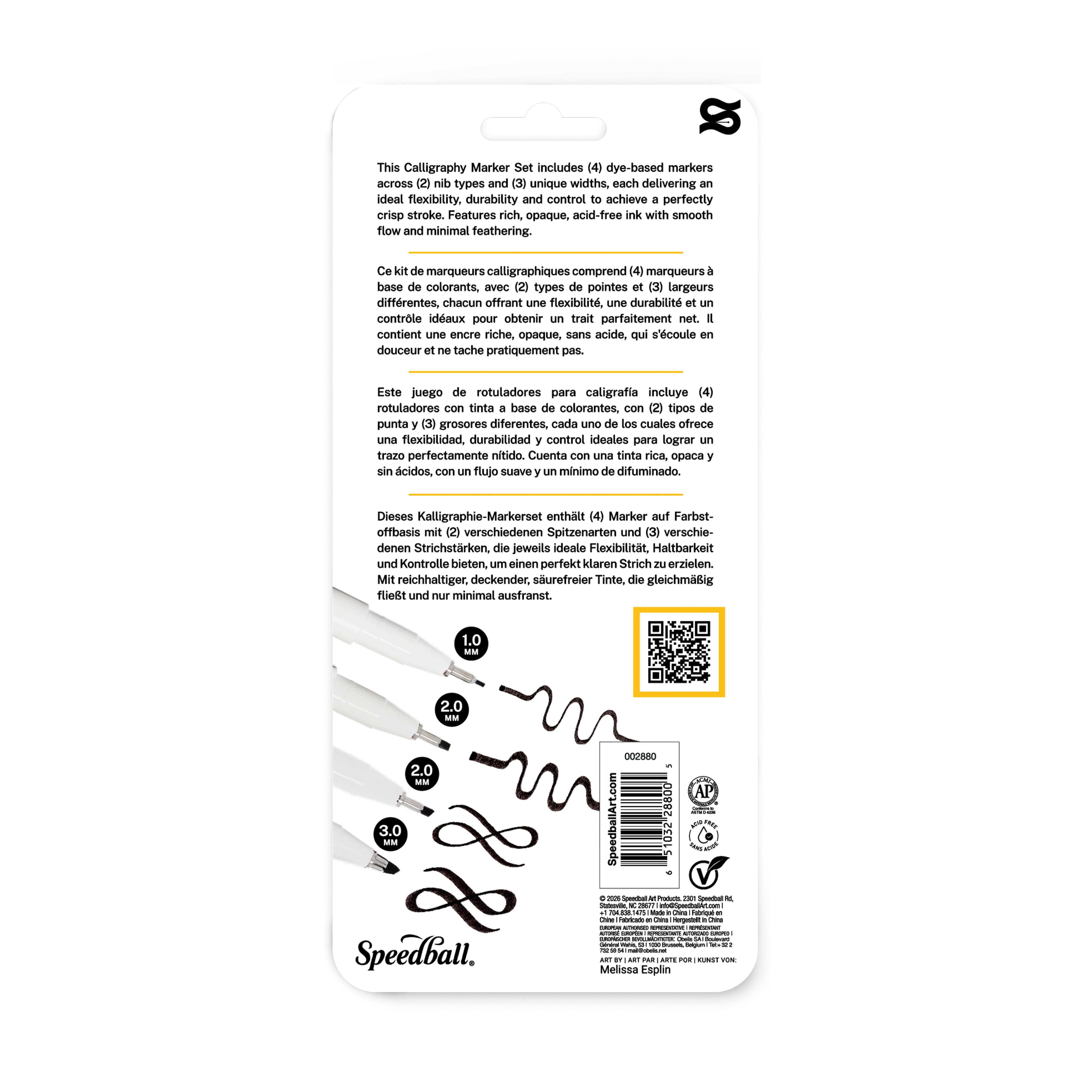 Speedball® Elegant Writer® 4-Piece Black Assorted Nibs Set